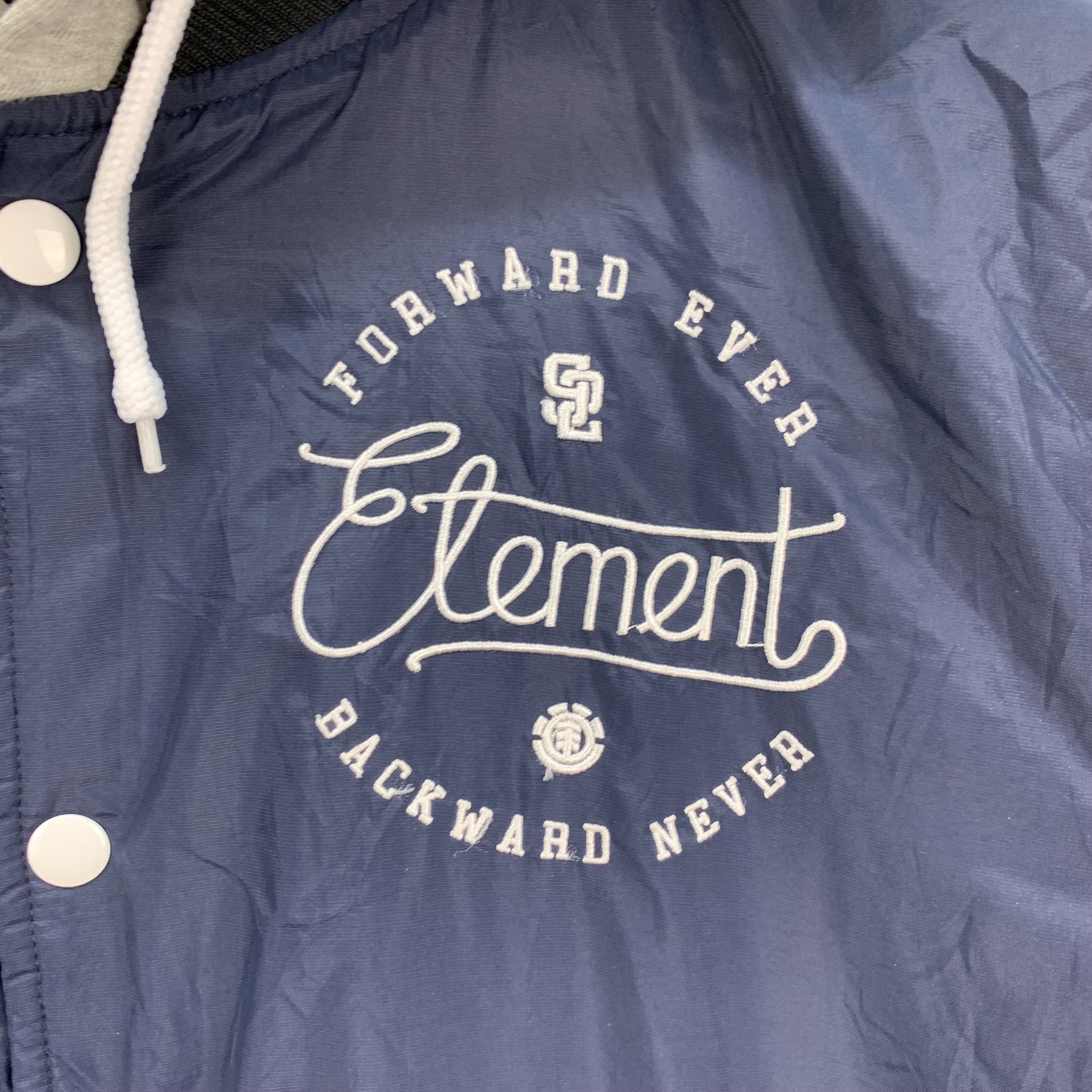 Element Element Embroidery Big Logo Hooded Varsity Jacket #3991-138 Size US M / EU 48-50 / 2 - 5 Thumbnail