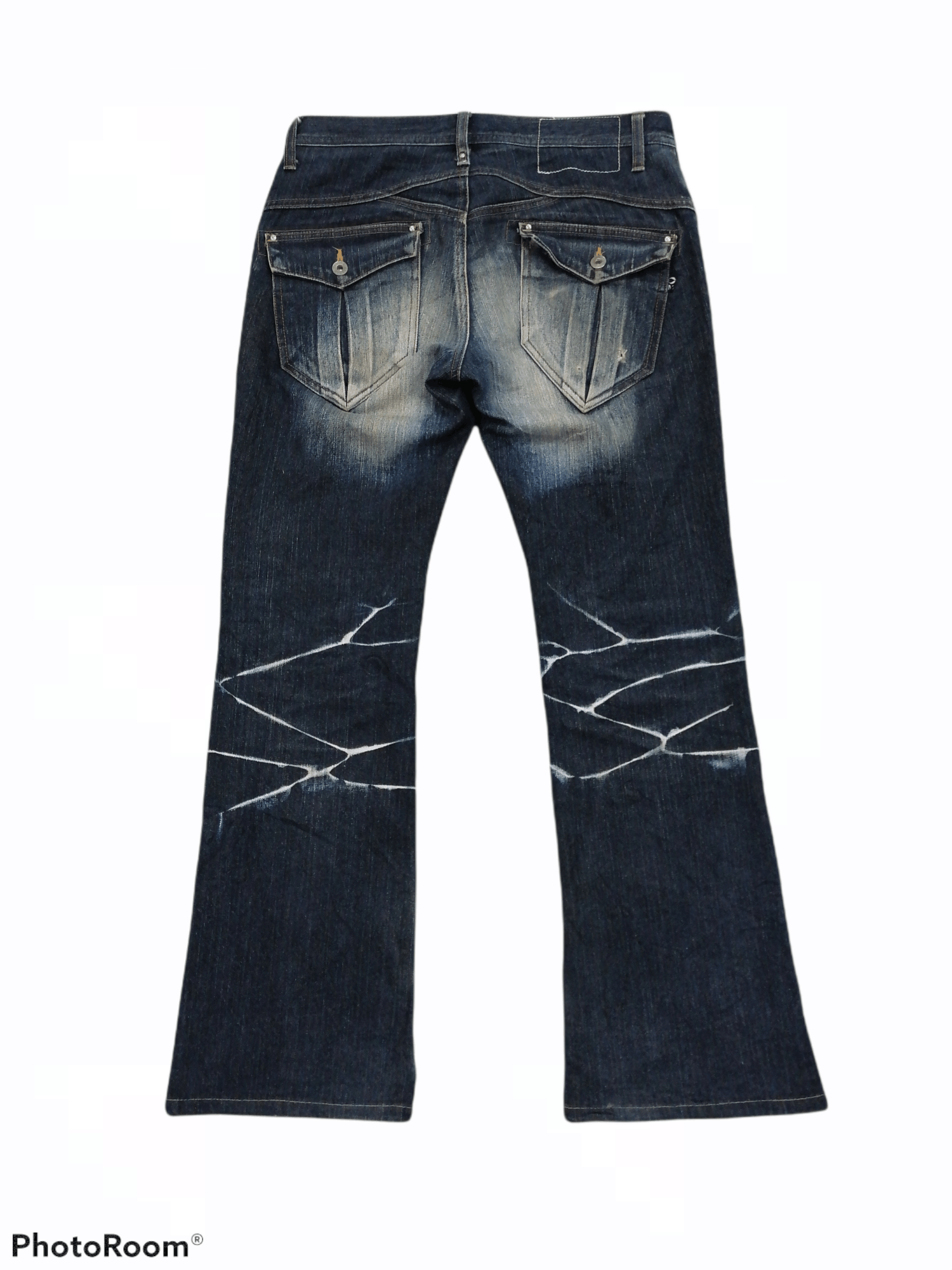 Japanese Brand Flare Jeans Morgan Homme Lightning Wash Erd Denim Pants Size US 32 / EU 48 - 5 Thumbnail