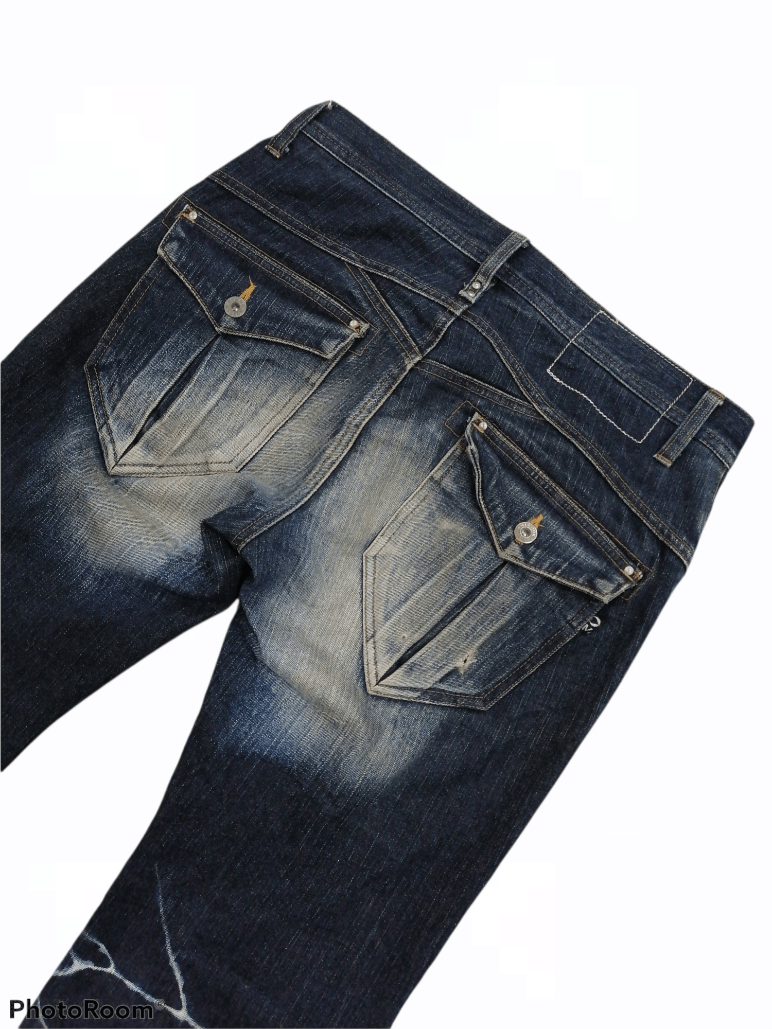 Japanese Brand Flare Jeans Morgan Homme Lightning Wash Erd Denim Pants Size US 32 / EU 48 - 6 Thumbnail