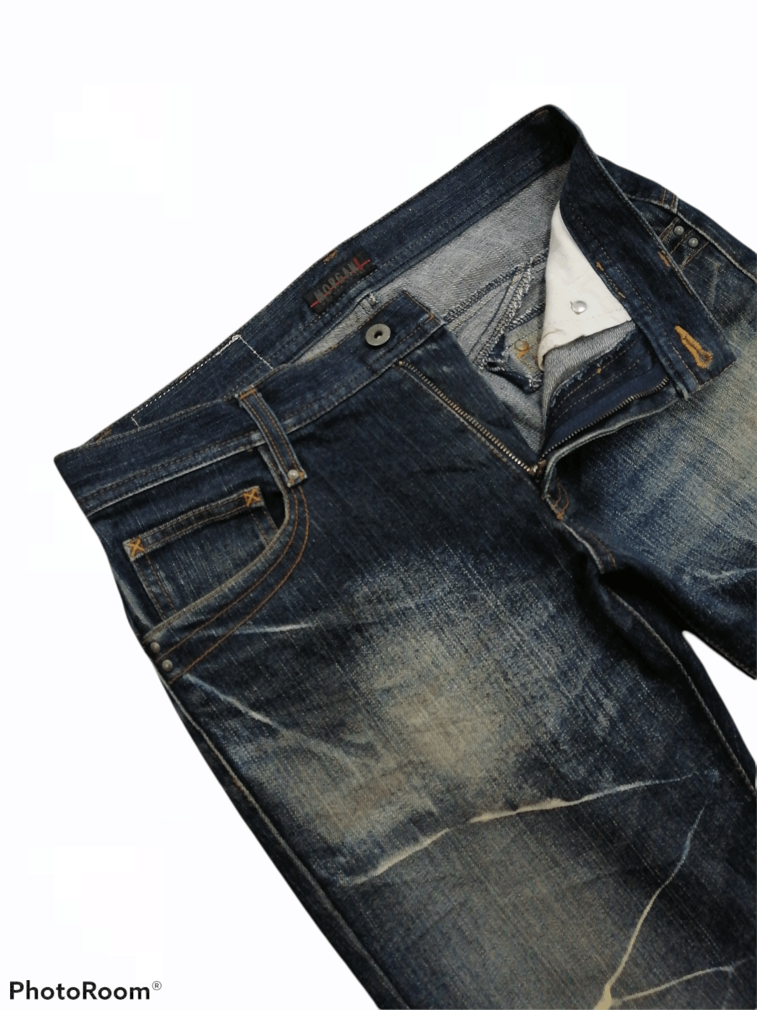 Japanese Brand Flare Jeans Morgan Homme Lightning Wash Erd Denim Pants Size US 32 / EU 48 - 3 Thumbnail