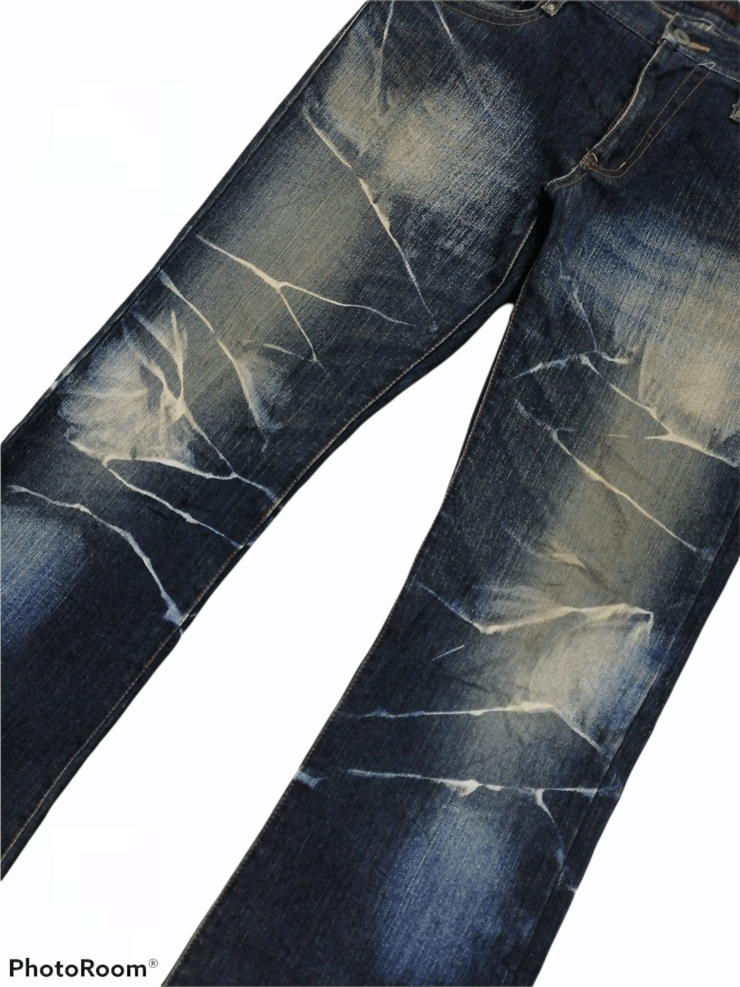Japanese Brand Flare Jeans Morgan Homme Lightning Wash Erd Denim Pants Size US 32 / EU 48 - 2 Thumbnail
