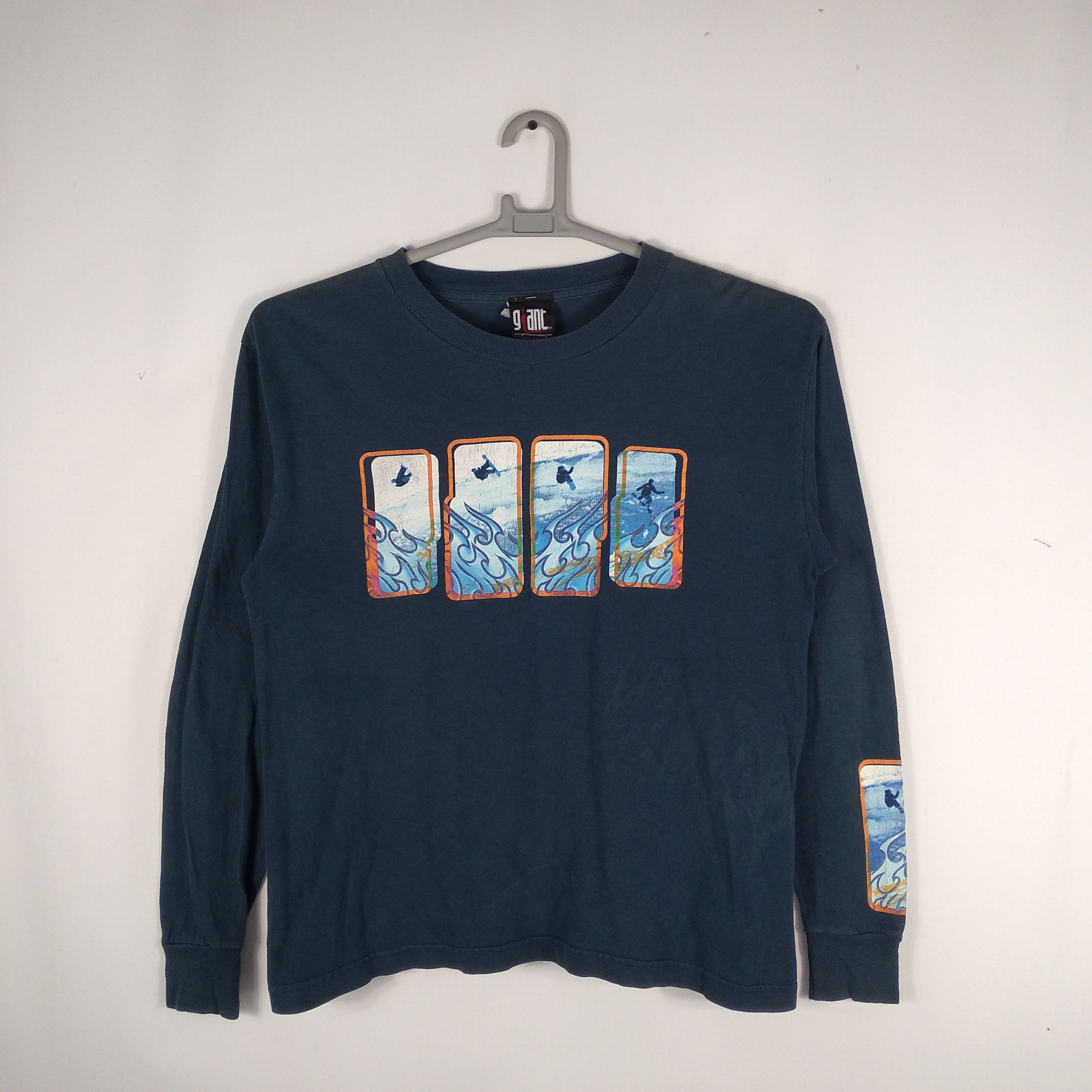 Giant × Vintage Vintage 90s Rare Surf Style Ski Man Longsleeves Tee Size US S / EU 44-46 / 1 - 1 Thumbnail