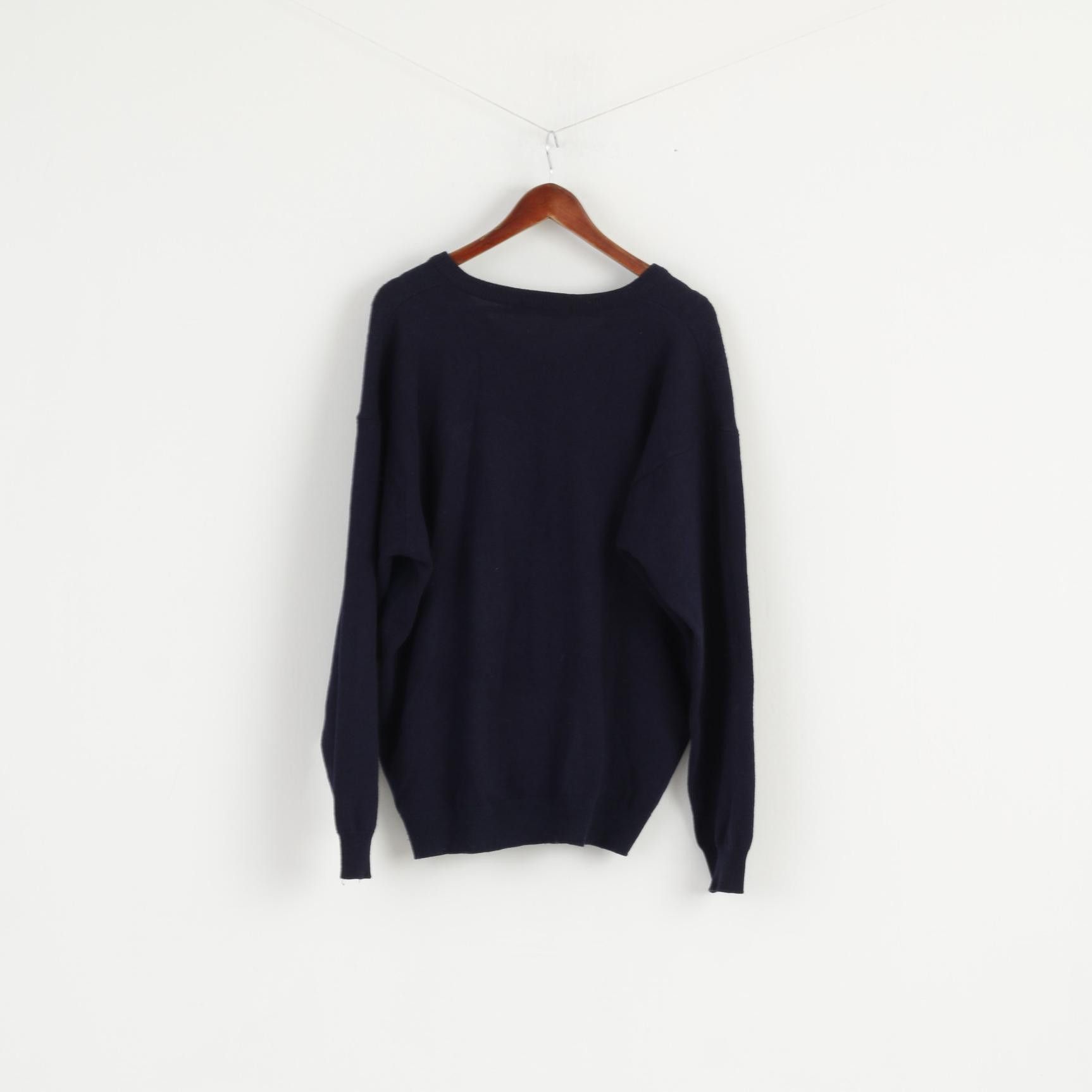 Marks & Spencer Marks & Spencer Men XL Jumper Navy Pure New Wool 6467 Size US XL / EU 56 / 4 - 5 Thumbnail