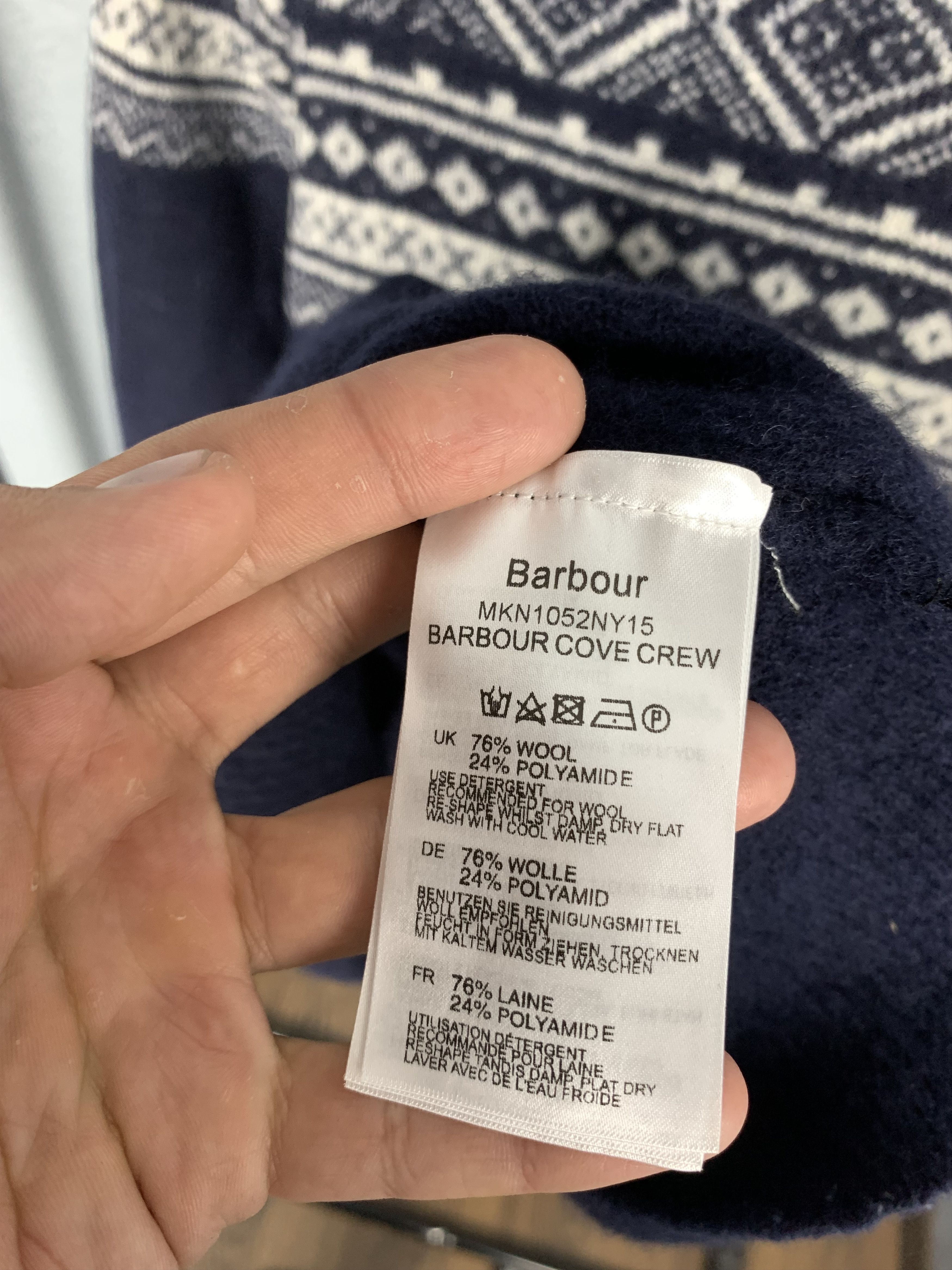 Barbour × Vintage Barbour Vintage Mens Wool Sweater Size US XS / EU 42 / 0 - 4 Thumbnail