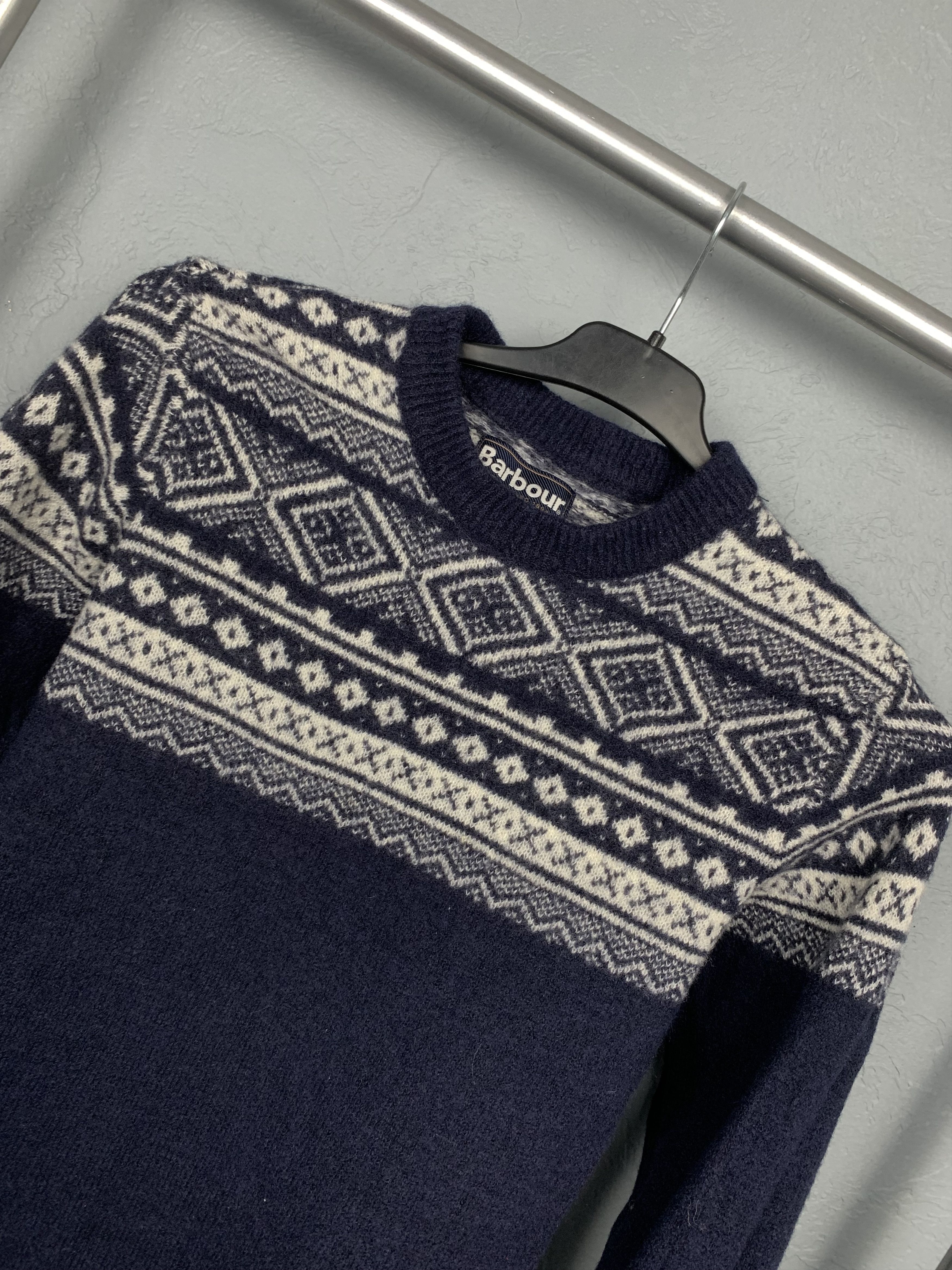 Barbour × Vintage Barbour Vintage Mens Wool Sweater Size US XS / EU 42 / 0 - 2 Thumbnail