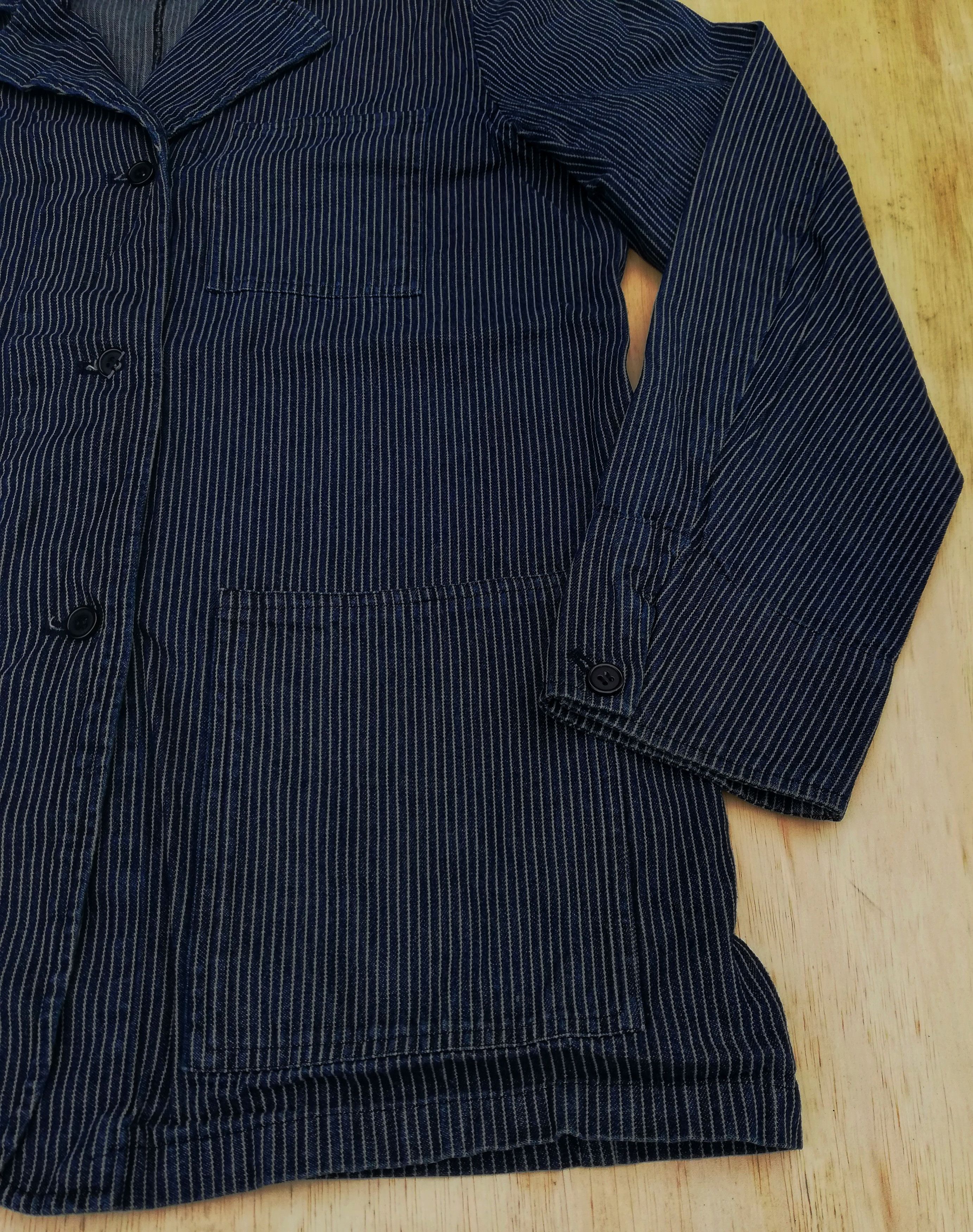 Japanese Brand 🔥Hikari Shoji Co.,Ltd. Hickory Stripe Chore Jacket Cotton Size US M / EU 48-50 / 2 - 4 Thumbnail