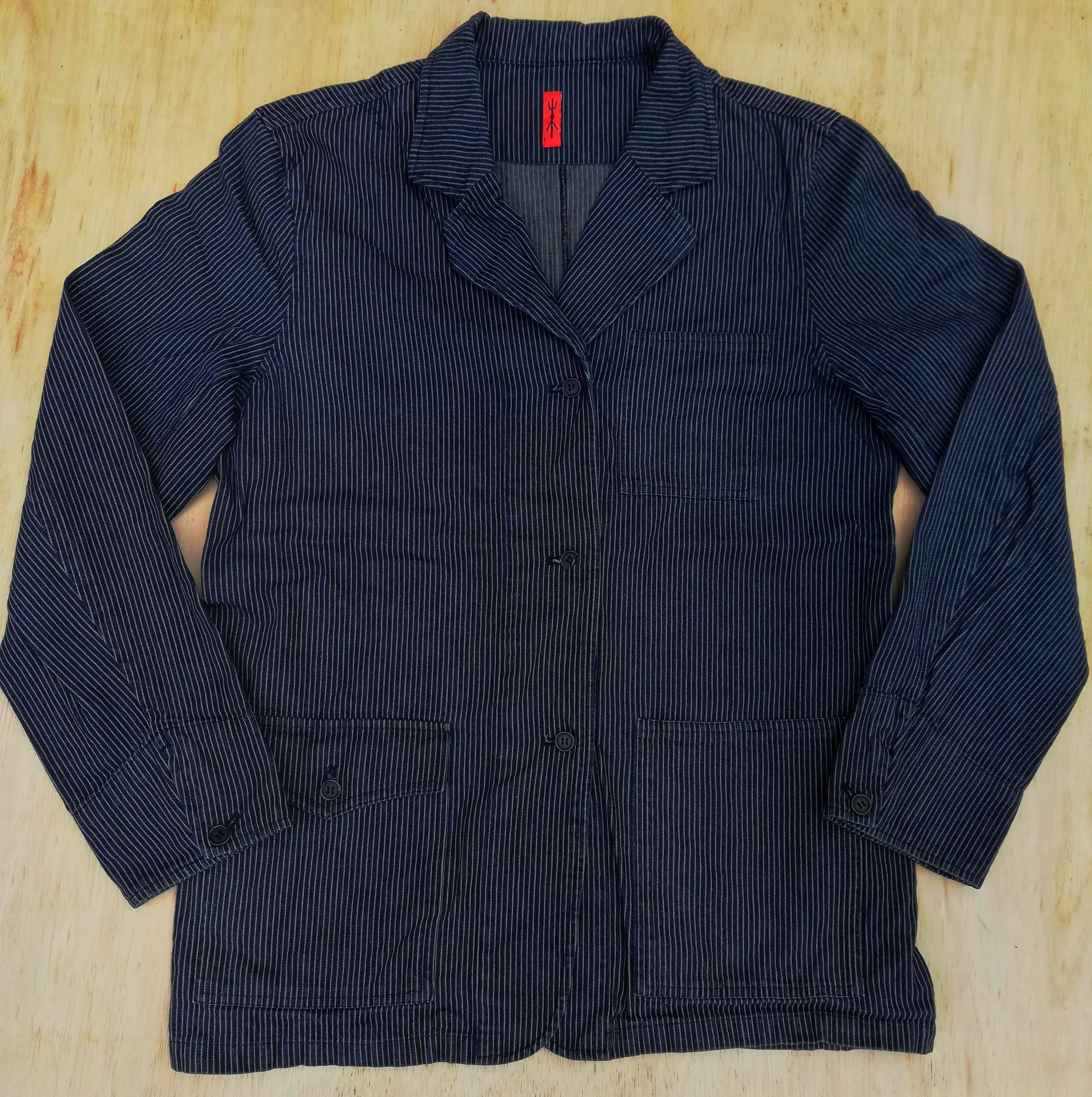 Japanese Brand 🔥Hikari Shoji Co.,Ltd. Hickory Stripe Chore Jacket Cotton Size US M / EU 48-50 / 2 - 2 Thumbnail