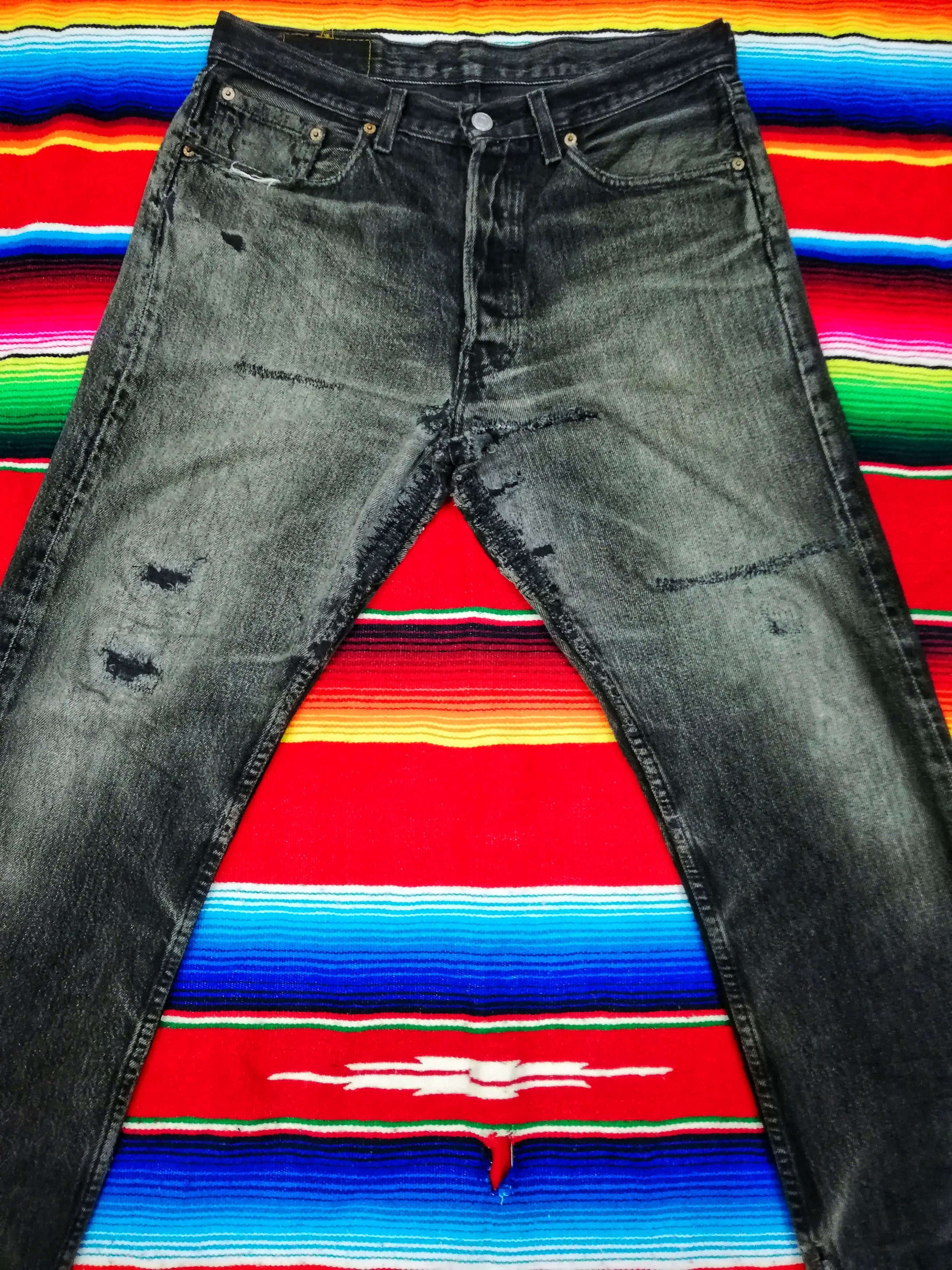 Levi's 🔥Levi's Custom Similar Vetements Oversized Knee Slit Denim Size US 31 - 4 Thumbnail