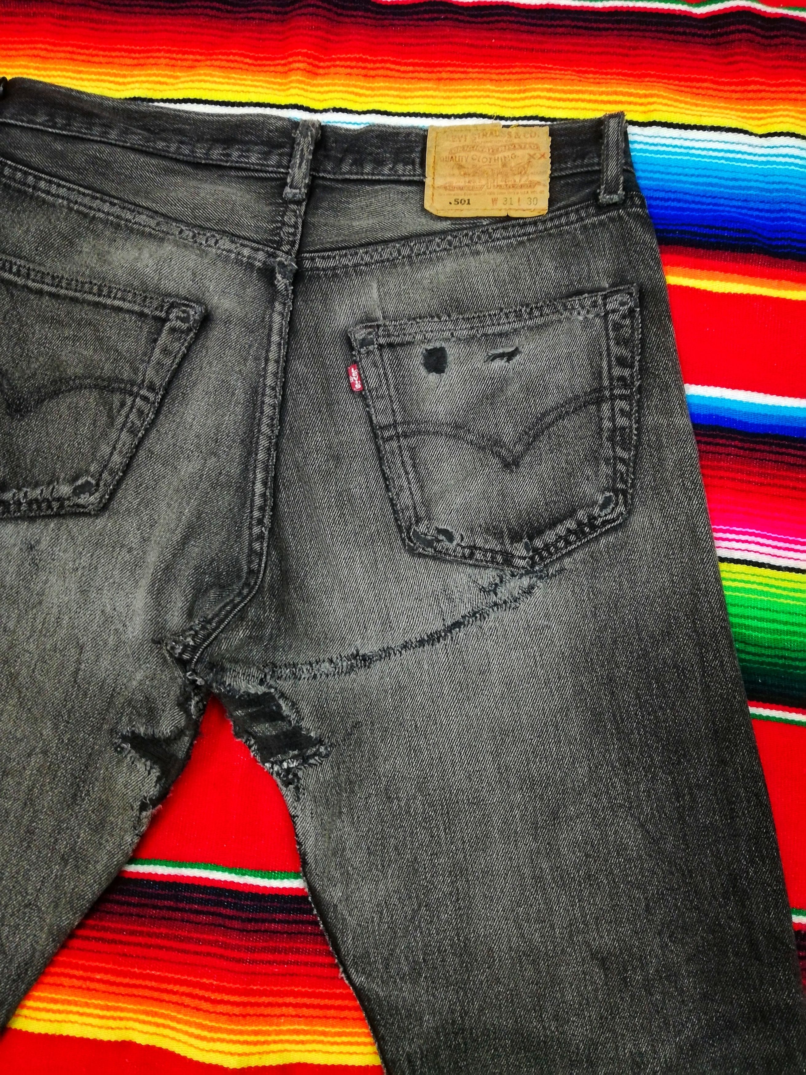 Levi's 🔥Levi's Custom Similar Vetements Oversized Knee Slit Denim Size US 31 - 18 Thumbnail
