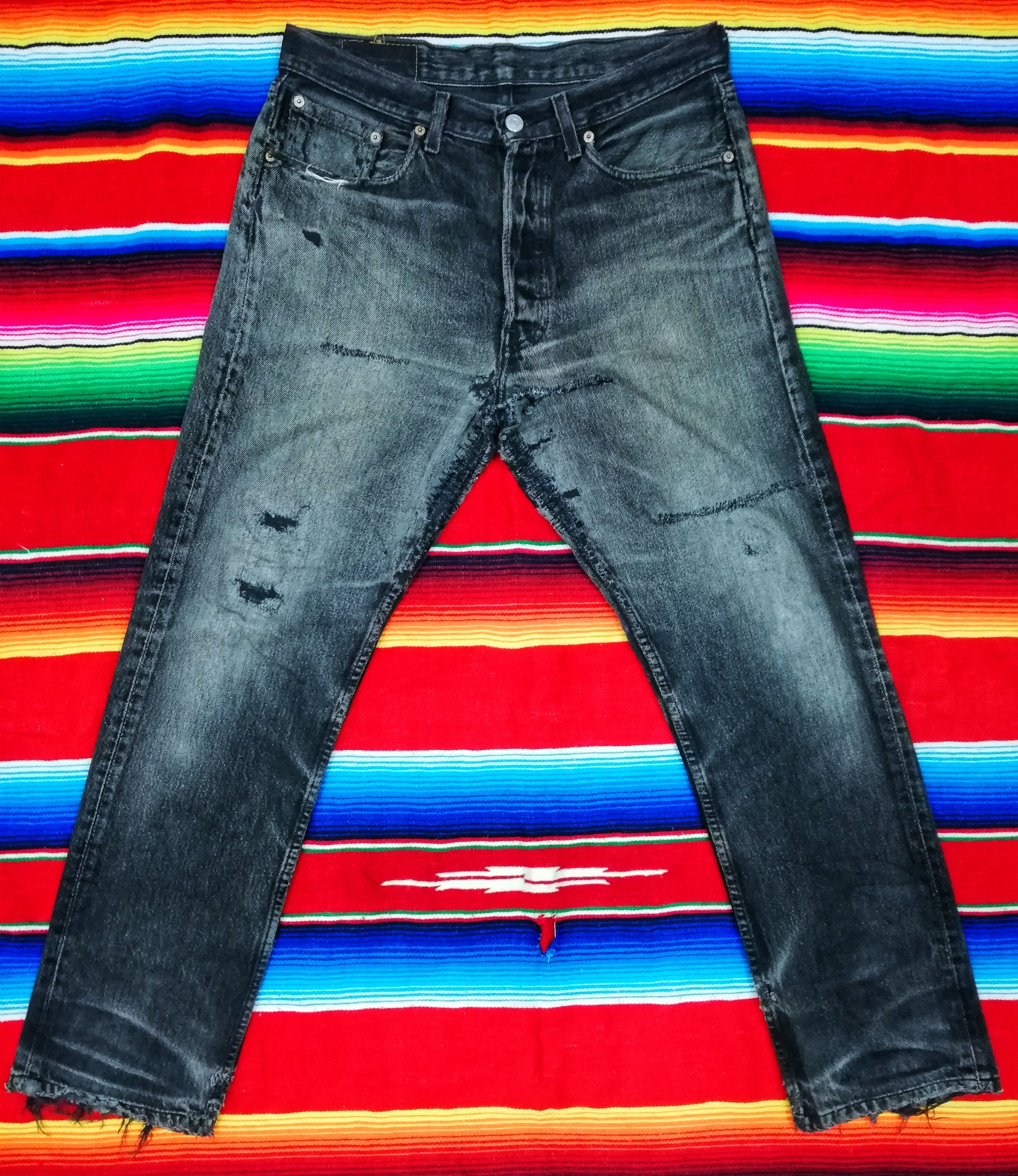 Levi's 🔥Levi's Custom Similar Vetements Oversized Knee Slit Denim Size US 31 - 1 Thumbnail