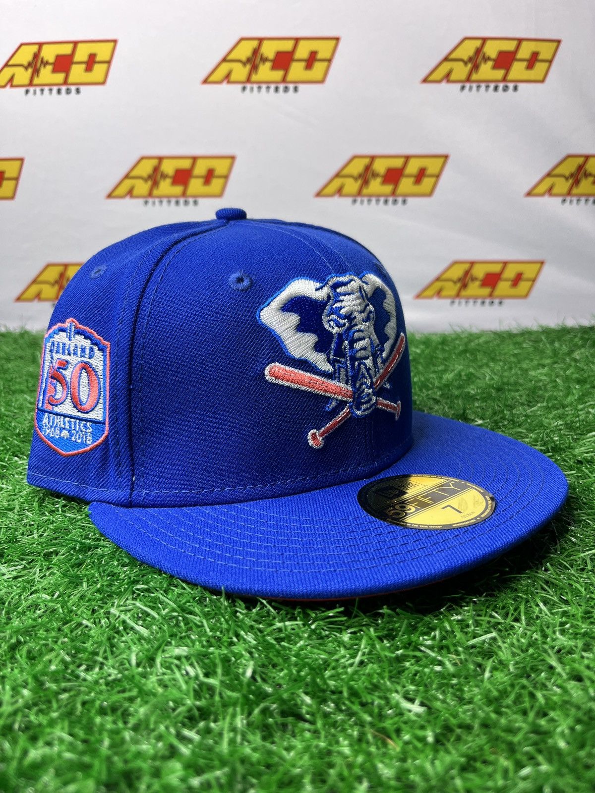 MLB × New Era Athletics 7 fitted hat topperzstore bubble gum blue Size ONE SIZE - 1 Thumbnail