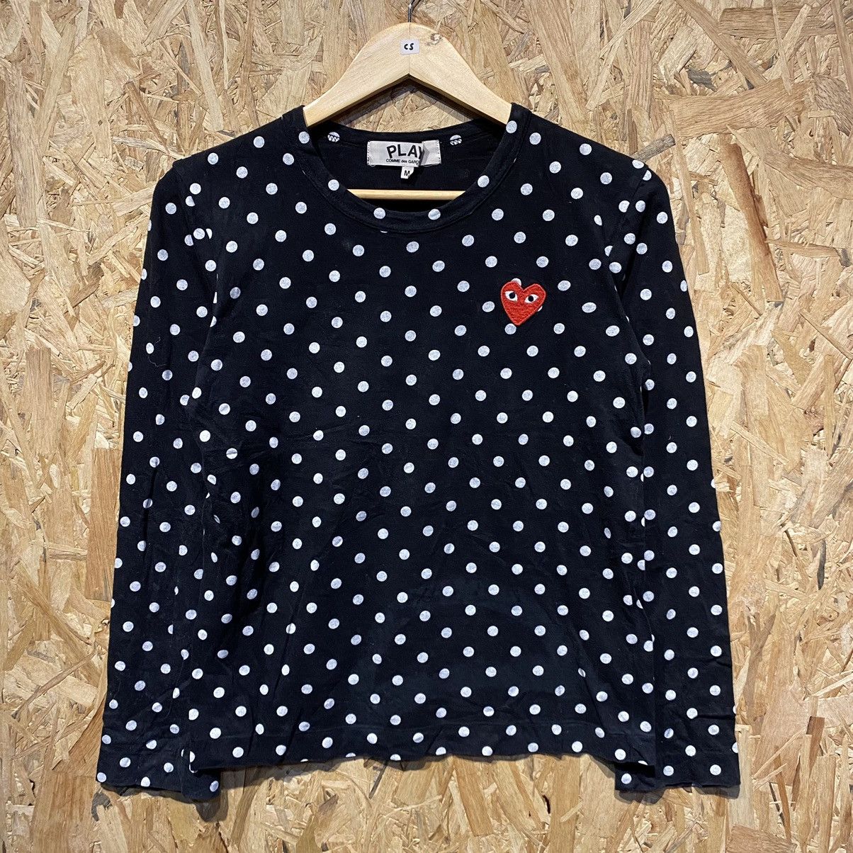 Comme des Garcons × Comme des Garcons PLAY × Comme des Garcons SHIRT Comme Des Garcons PLAY Basic Love Polkadot Longsleeve Tee Size US S / EU 44-46 / 1 - 1 Thumbnail