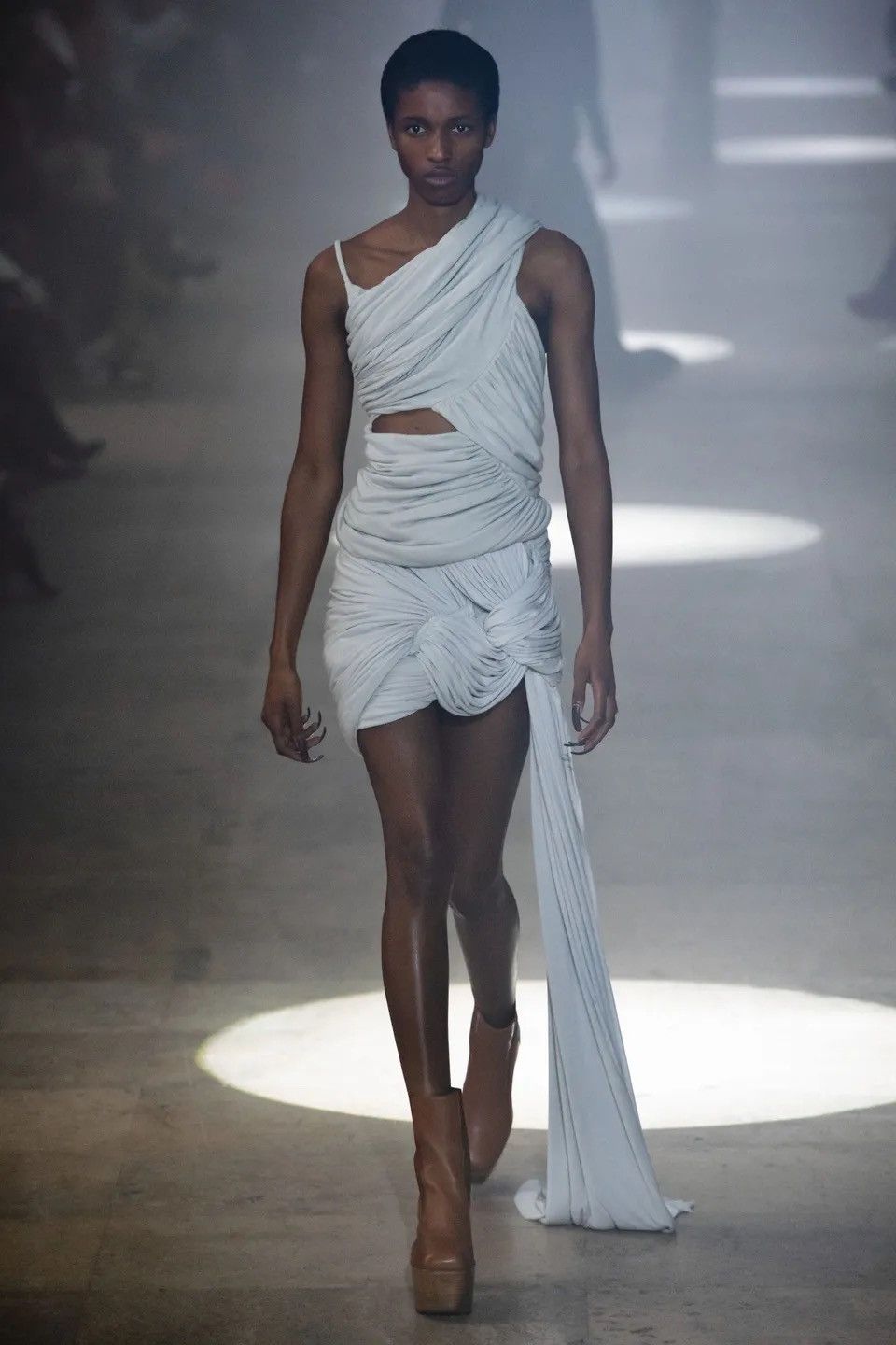 image of Rick Owens Draped Skirt Eu40 in Pearl, Women's (Size 26)