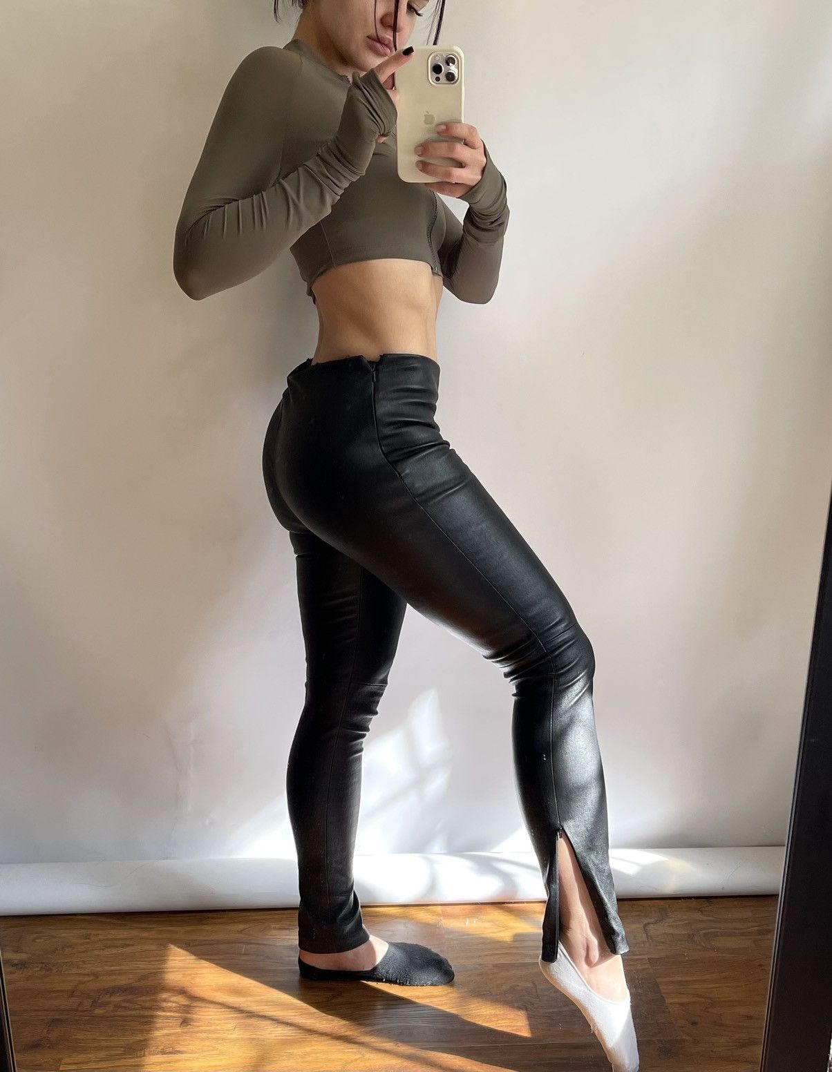 White Borderline Moon Print Leggings