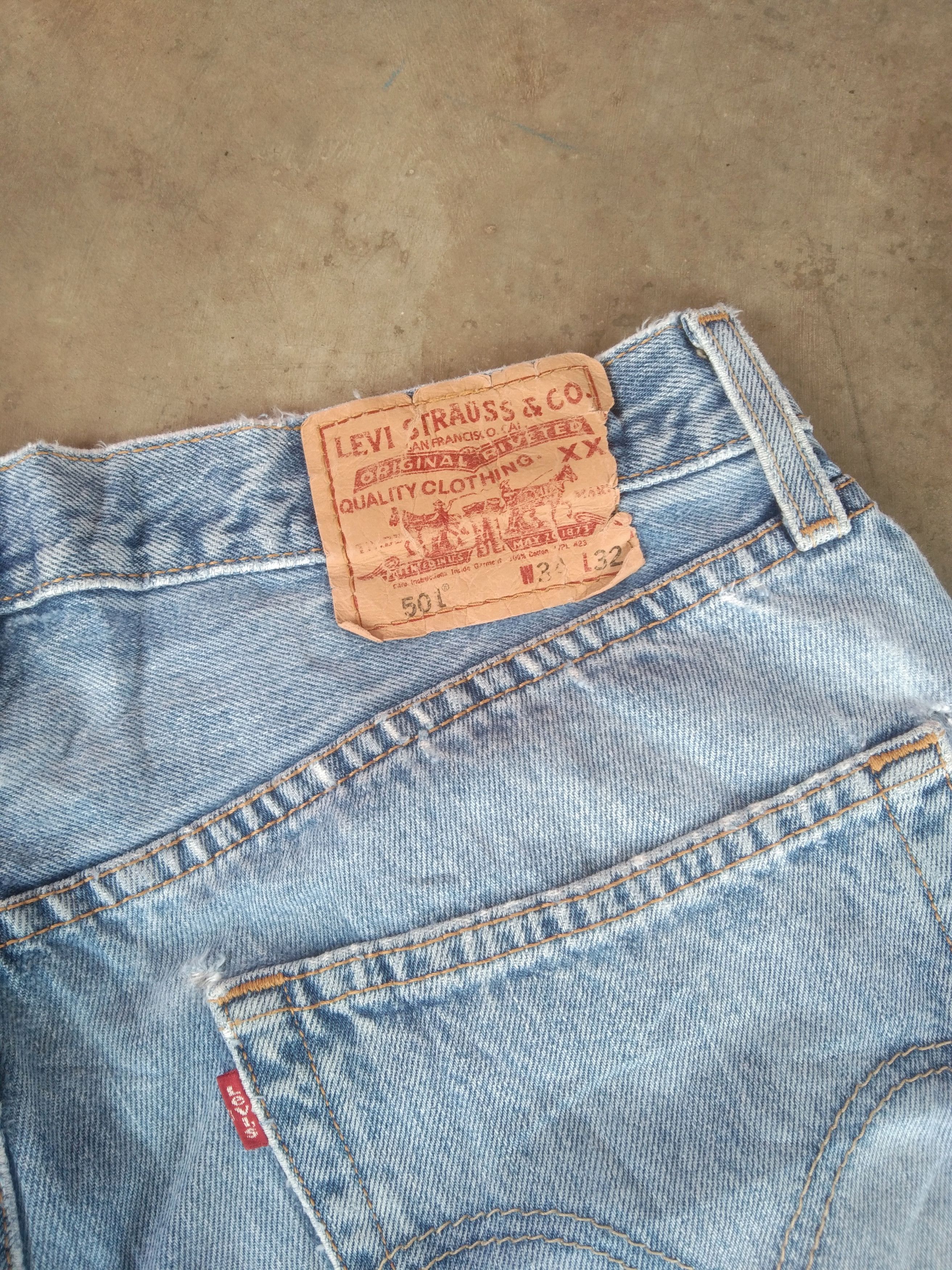Levi's Vintage Levis 501 Straight Leg Distressed Jeans 34x32 Size US 34 / EU 50 - 5 Thumbnail