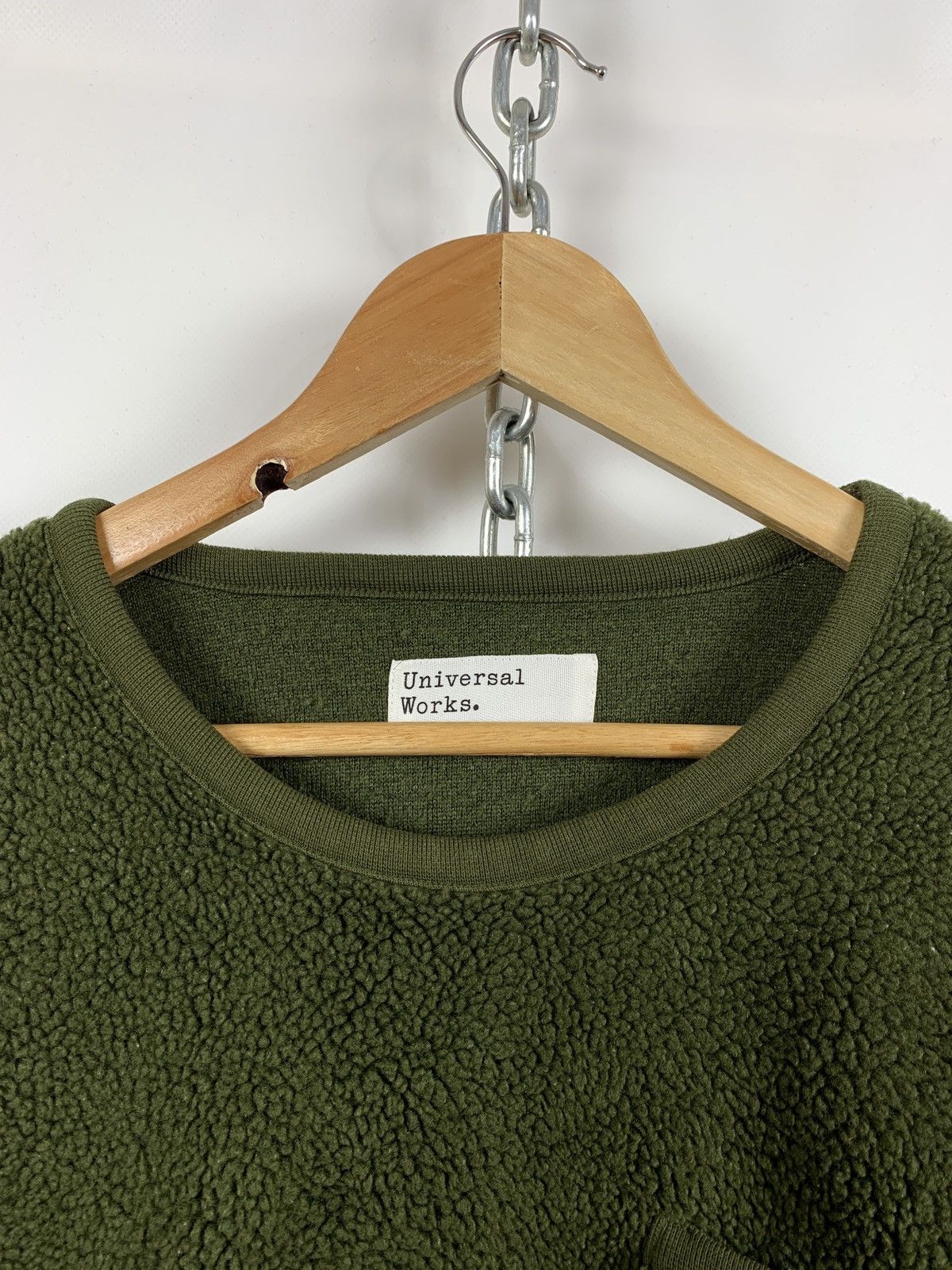 Universal Works Universal Works Green Khaki Teddy Sweatshirt Size US L / EU 52-54 / 3 - 14 Thumbnail