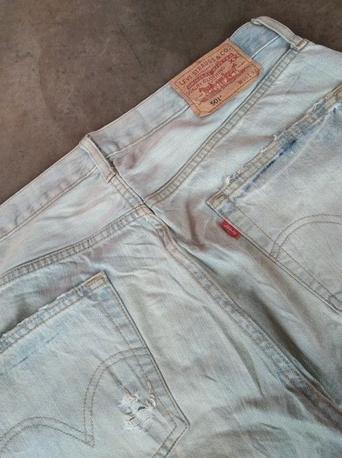Levi's Vintage Levis 501 Straight Leg Distressed Jeans 34x30 Size US 34 / EU 50 - 4 Thumbnail
