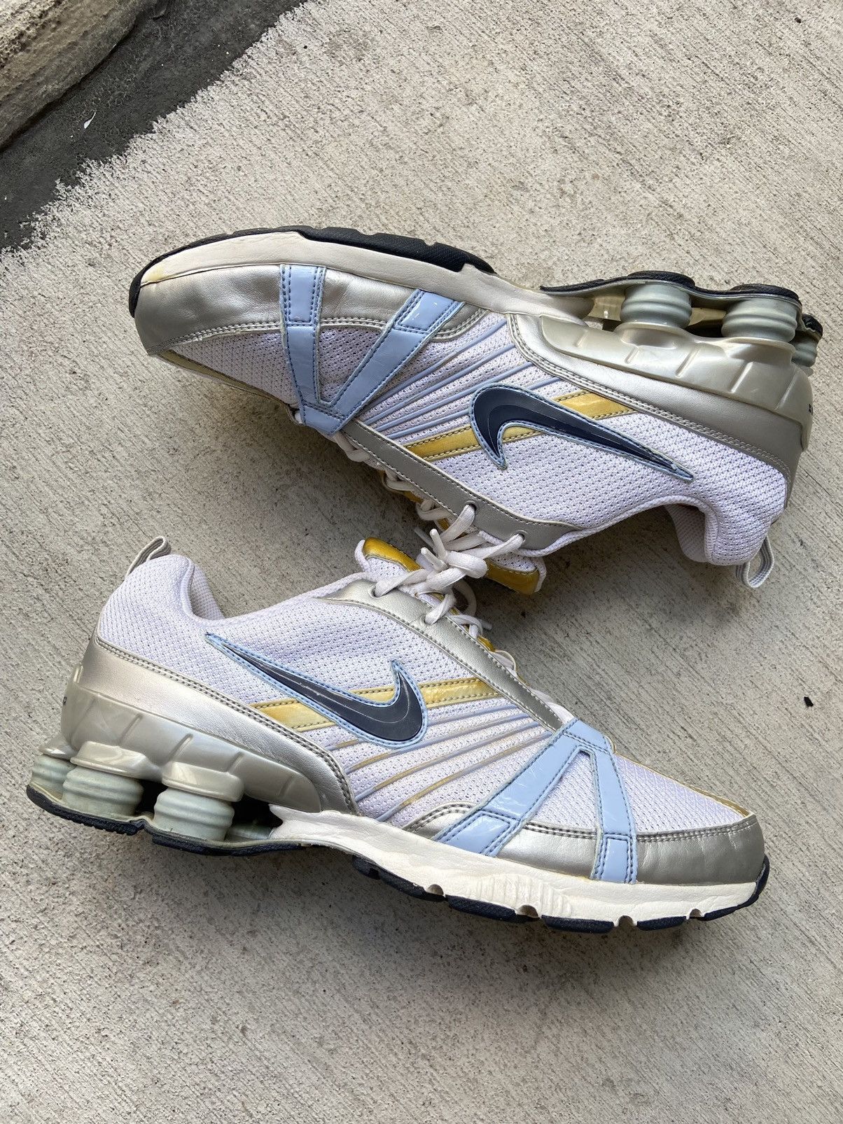 Nike × Vintage Vintage 2006 Nike Shox White Blue Yellow Sneakers Shoes Y2K Size US 8.5 / EU 41-42 - 7 Thumbnail