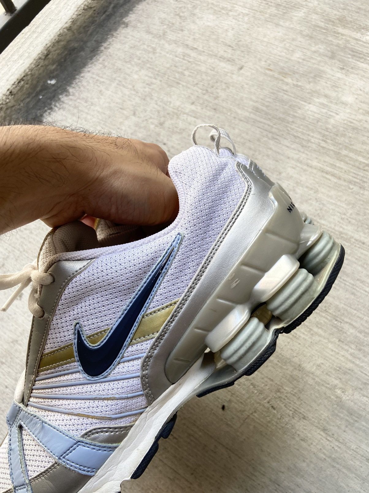 Nike × Vintage Vintage 2006 Nike Shox White Blue Yellow Sneakers Shoes Y2K Size US 8.5 / EU 41-42 - 8 Thumbnail