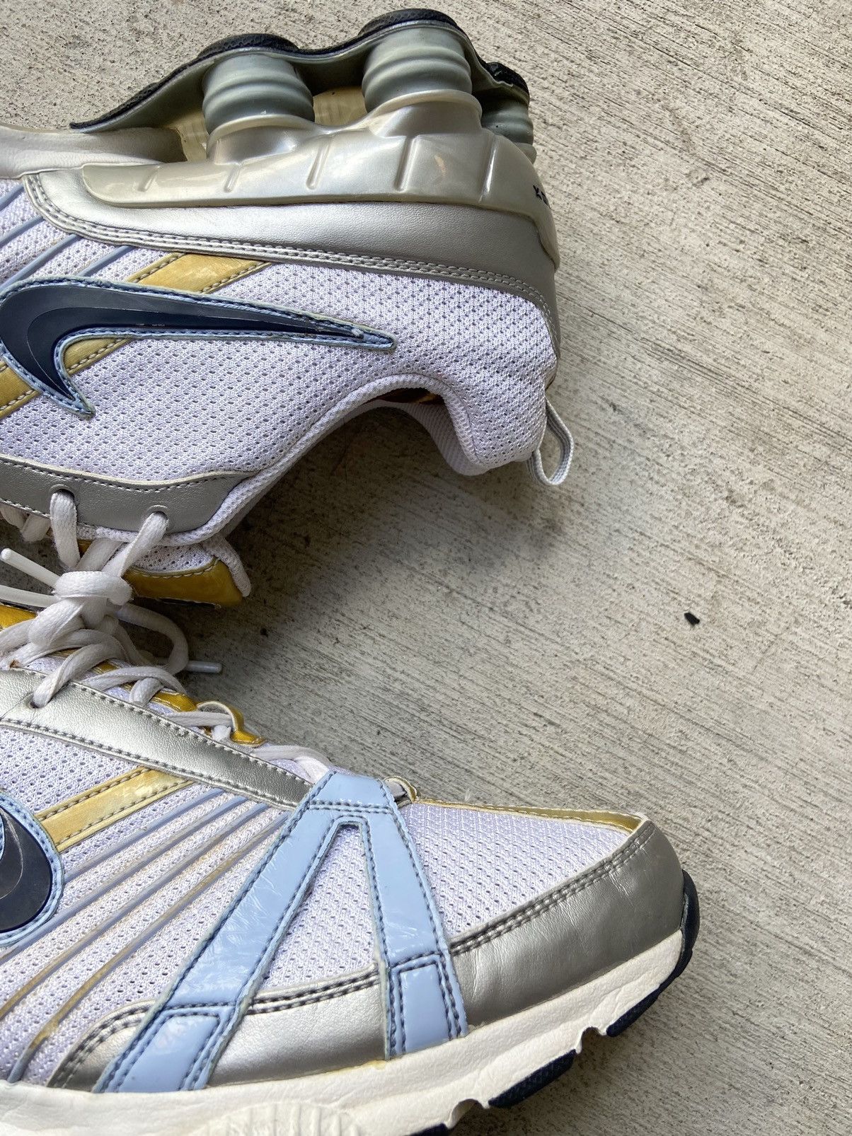 Nike × Vintage Vintage 2006 Nike Shox White Blue Yellow Sneakers Shoes Y2K Size US 8.5 / EU 41-42 - 10 Thumbnail