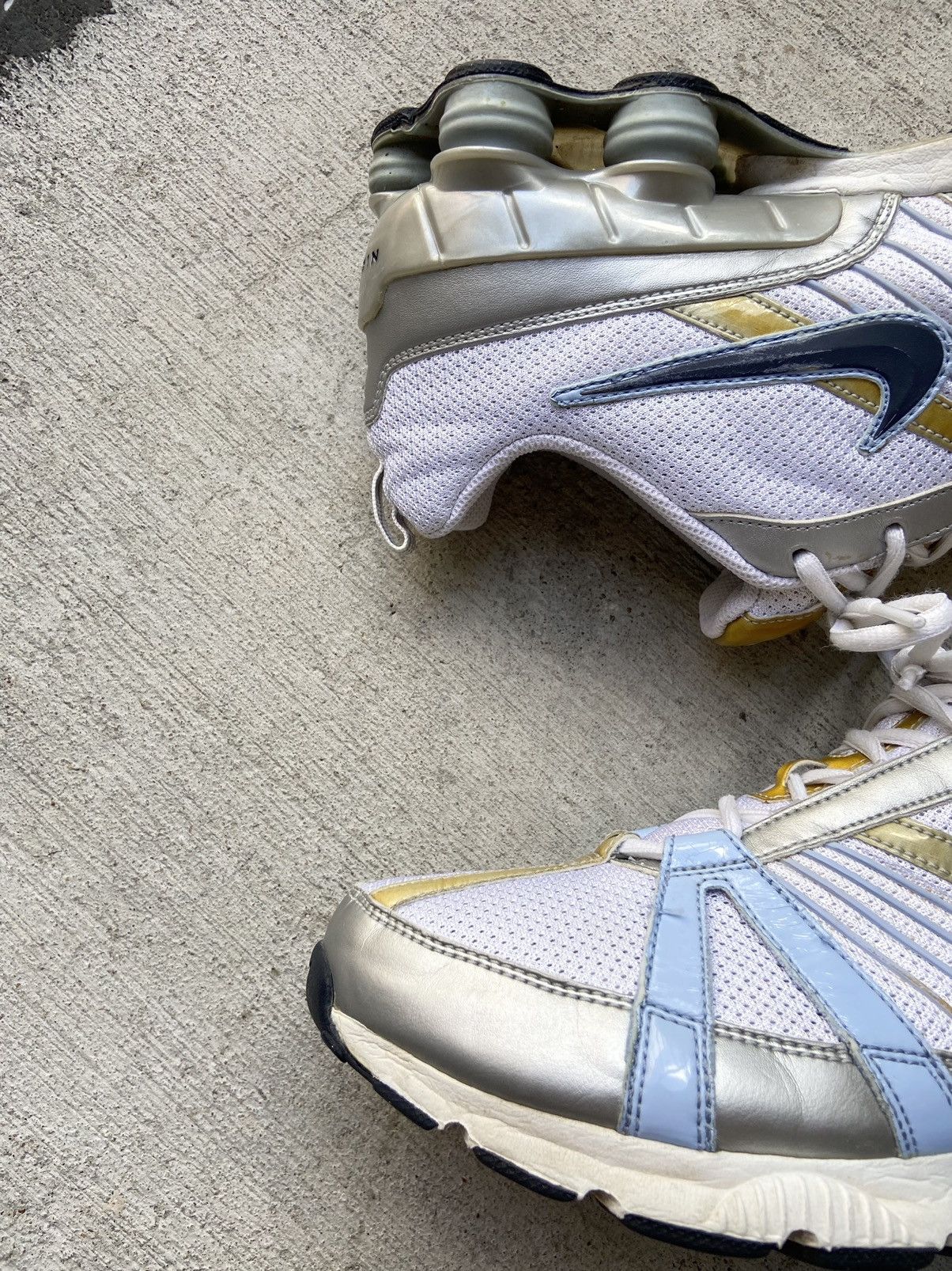 Nike × Vintage Vintage 2006 Nike Shox White Blue Yellow Sneakers Shoes Y2K Size US 8.5 / EU 41-42 - 11 Thumbnail