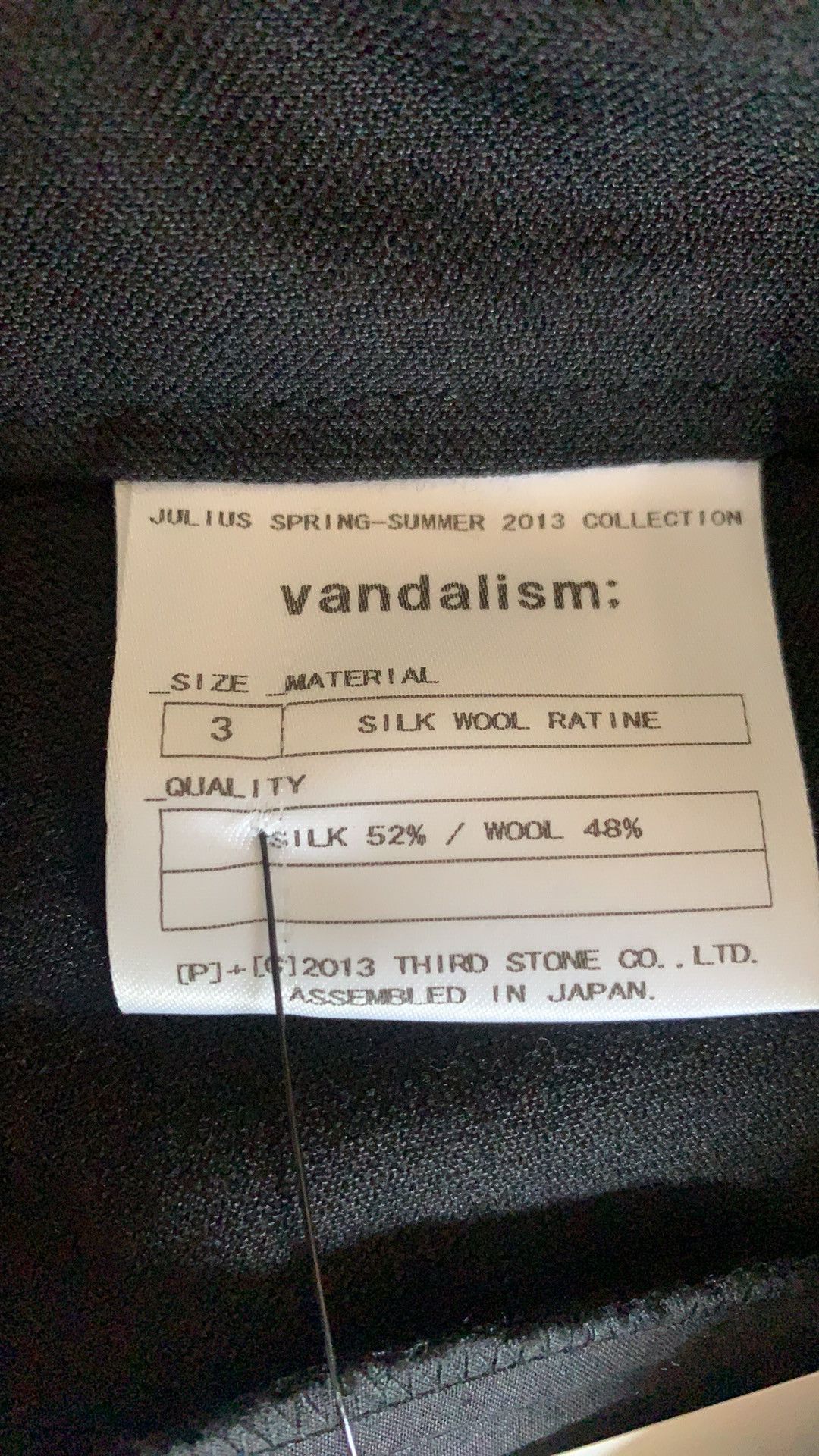 Julius Like new JULIUS “Vandalism “ silk-wool dropped Size US 34 / EU 50 - 10 Thumbnail