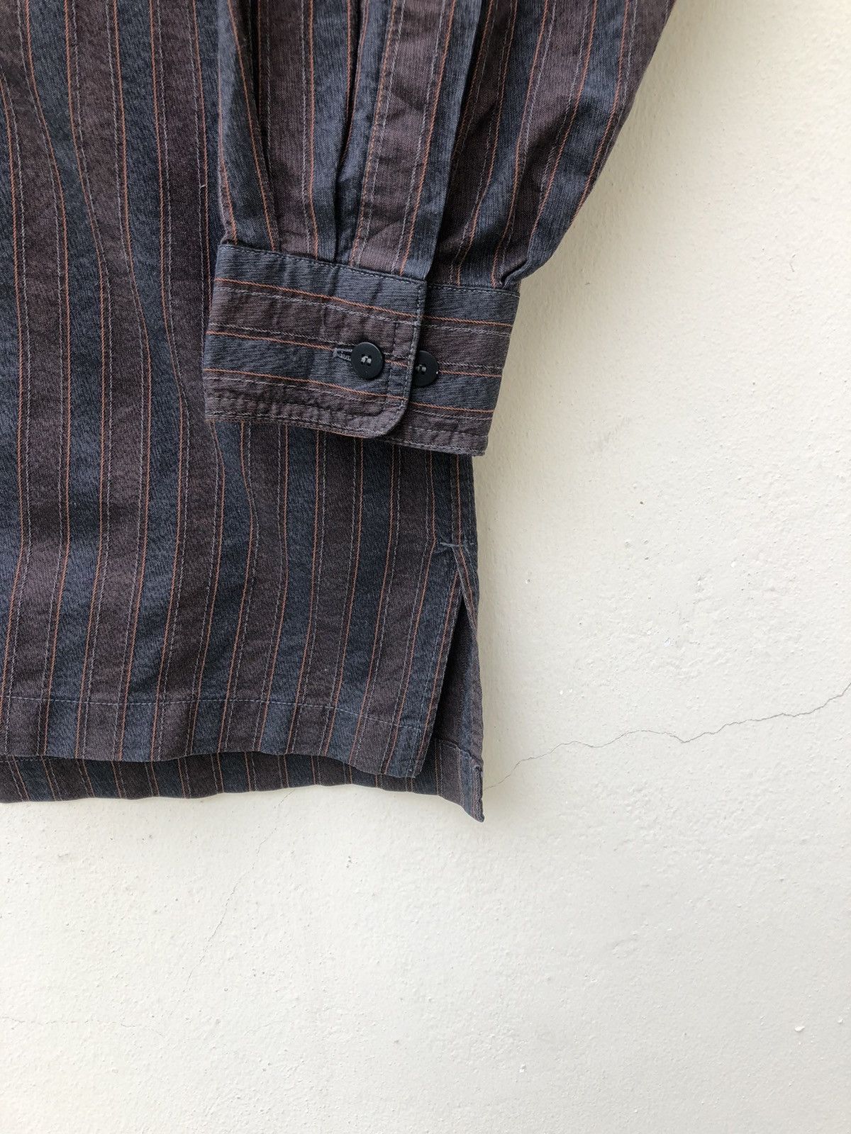 Issey Miyake Vintage 90s Issey Miyake Large Pocket Striped Hamilton Shirt Size US S / EU 44-46 / 1 - 4 Thumbnail