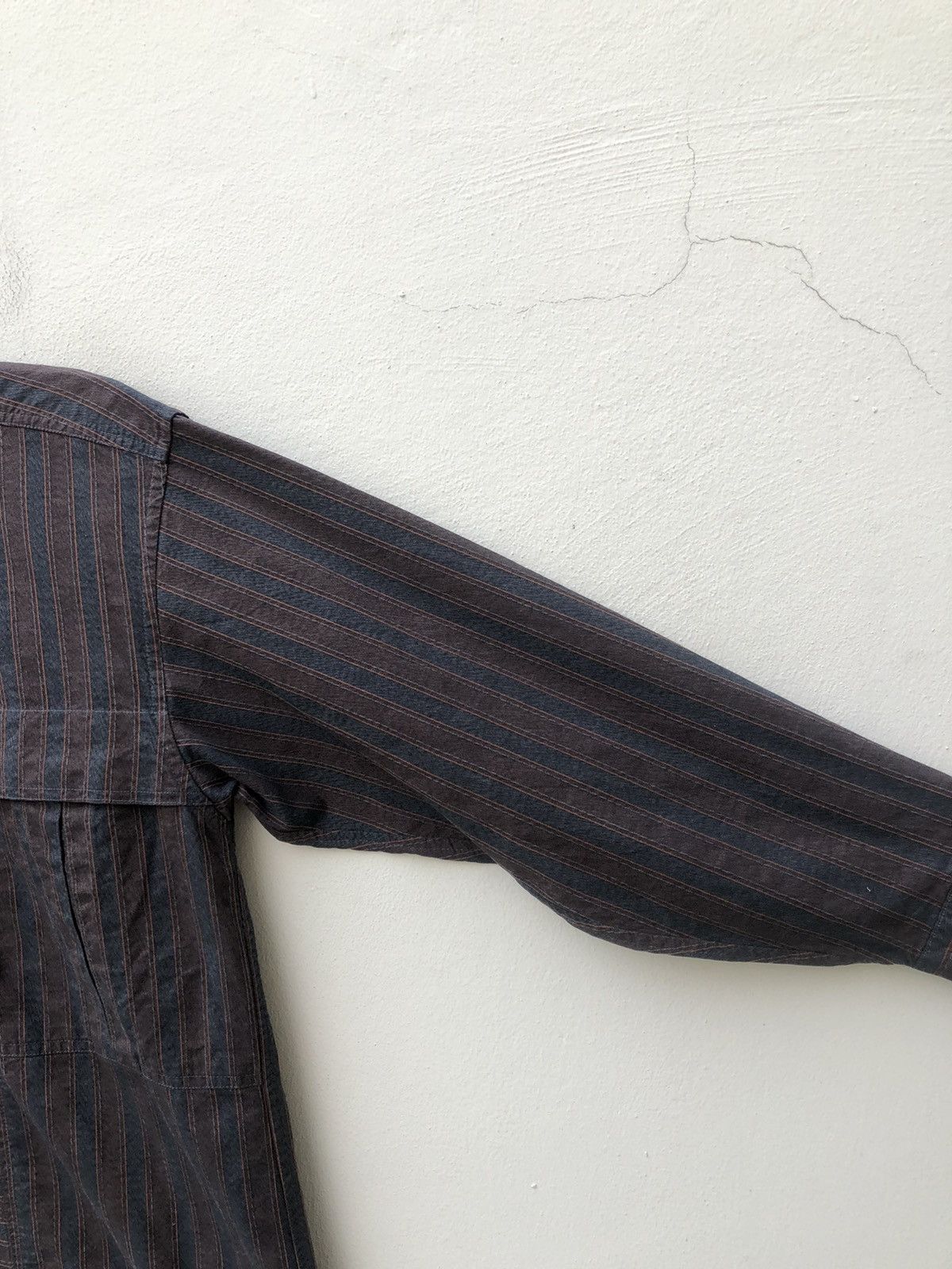 Issey Miyake Vintage 90s Issey Miyake Large Pocket Striped Hamilton Shirt Size US S / EU 44-46 / 1 - 6 Thumbnail