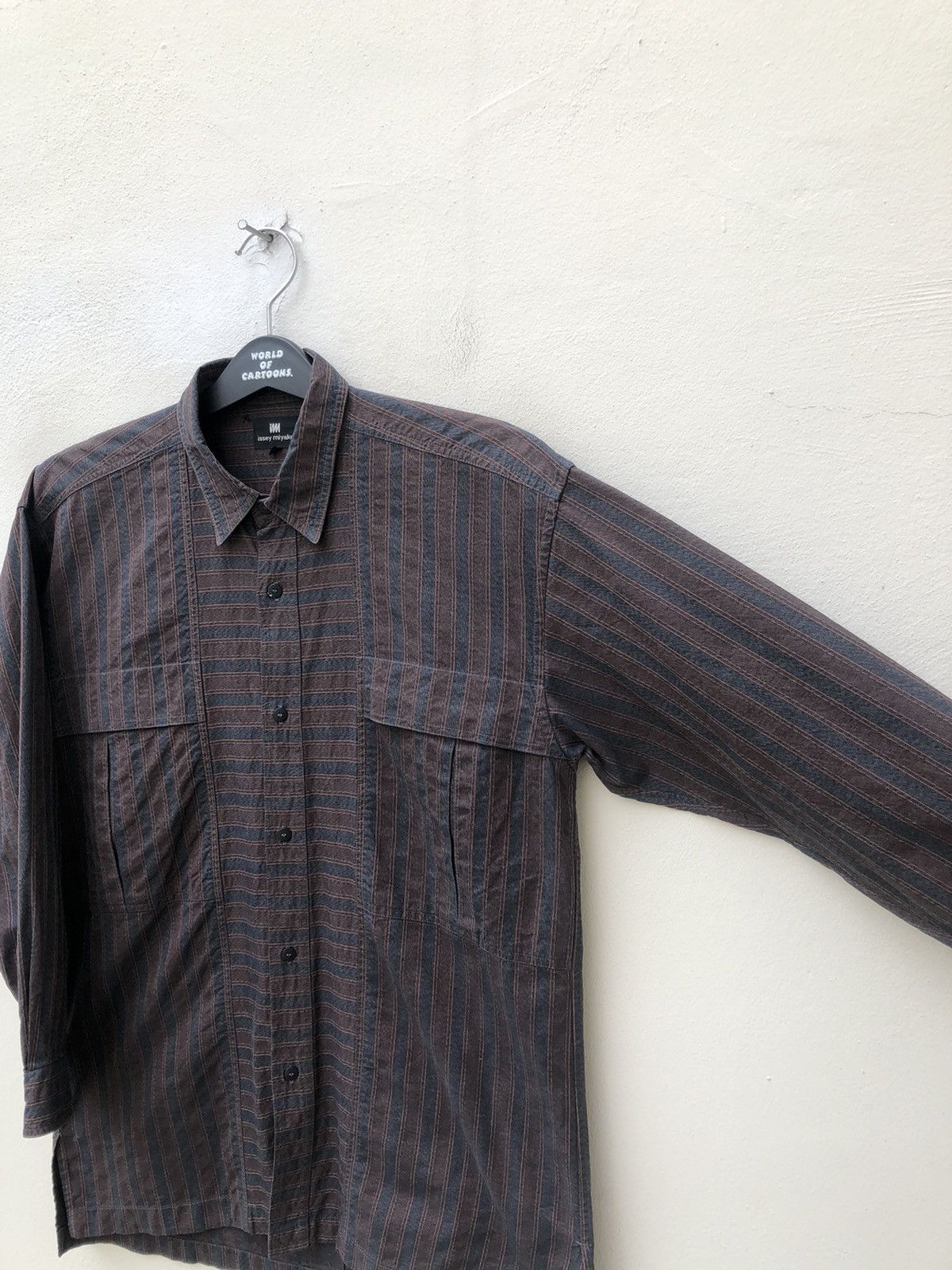 Issey Miyake Vintage 90s Issey Miyake Large Pocket Striped Hamilton Shirt Size US S / EU 44-46 / 1 - 5 Thumbnail