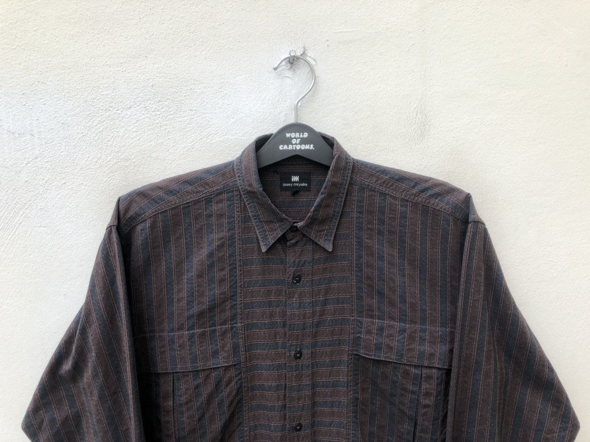 Issey Miyake Vintage 90s Issey Miyake Large Pocket Striped Hamilton Shirt Size US S / EU 44-46 / 1 - 2 Thumbnail
