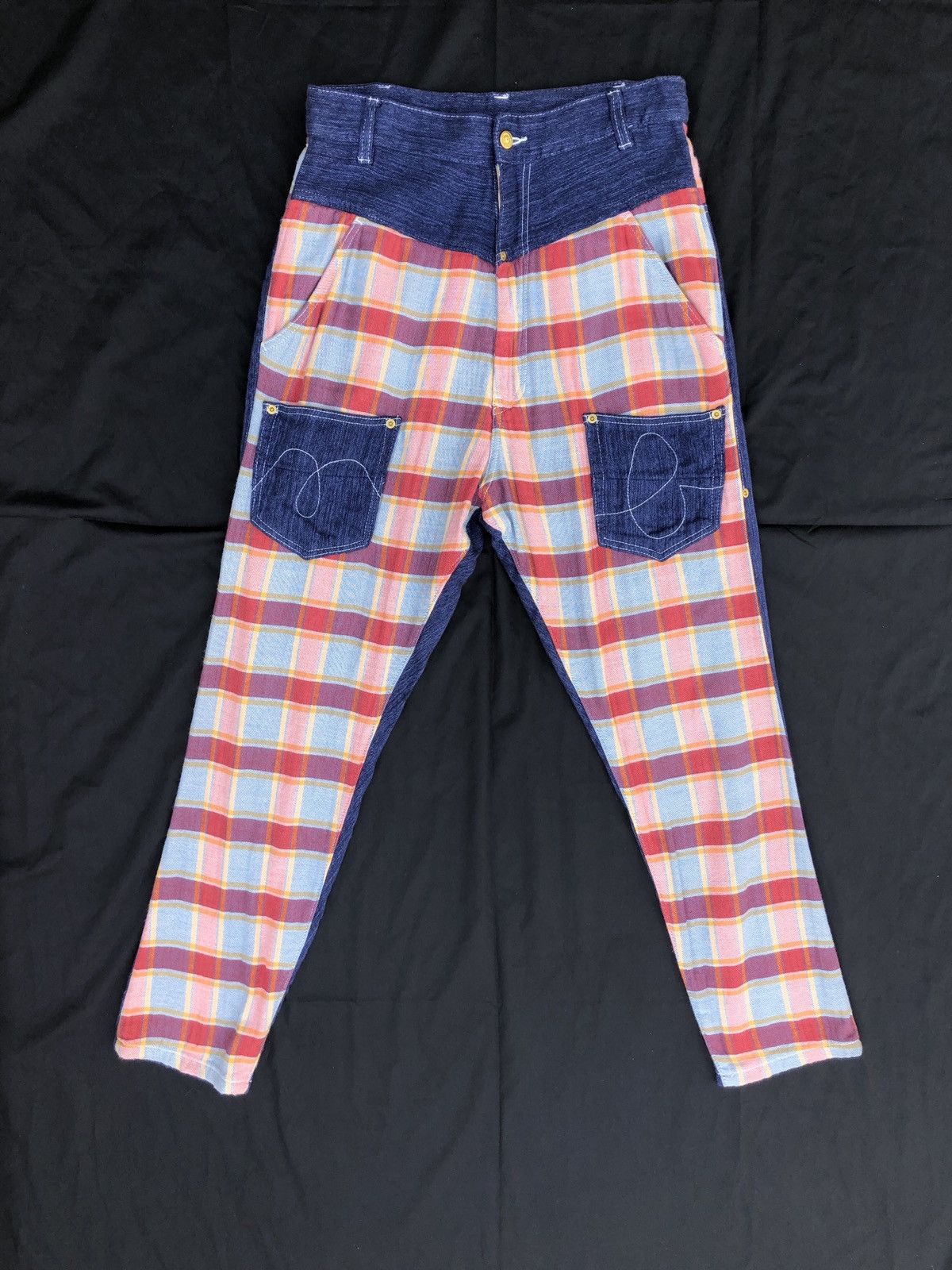 Issey Miyake Japanese Brand Mercibeaucoup Drop Crotch Tartan Plaid Size US 30 / EU 46 - 1 Thumbnail