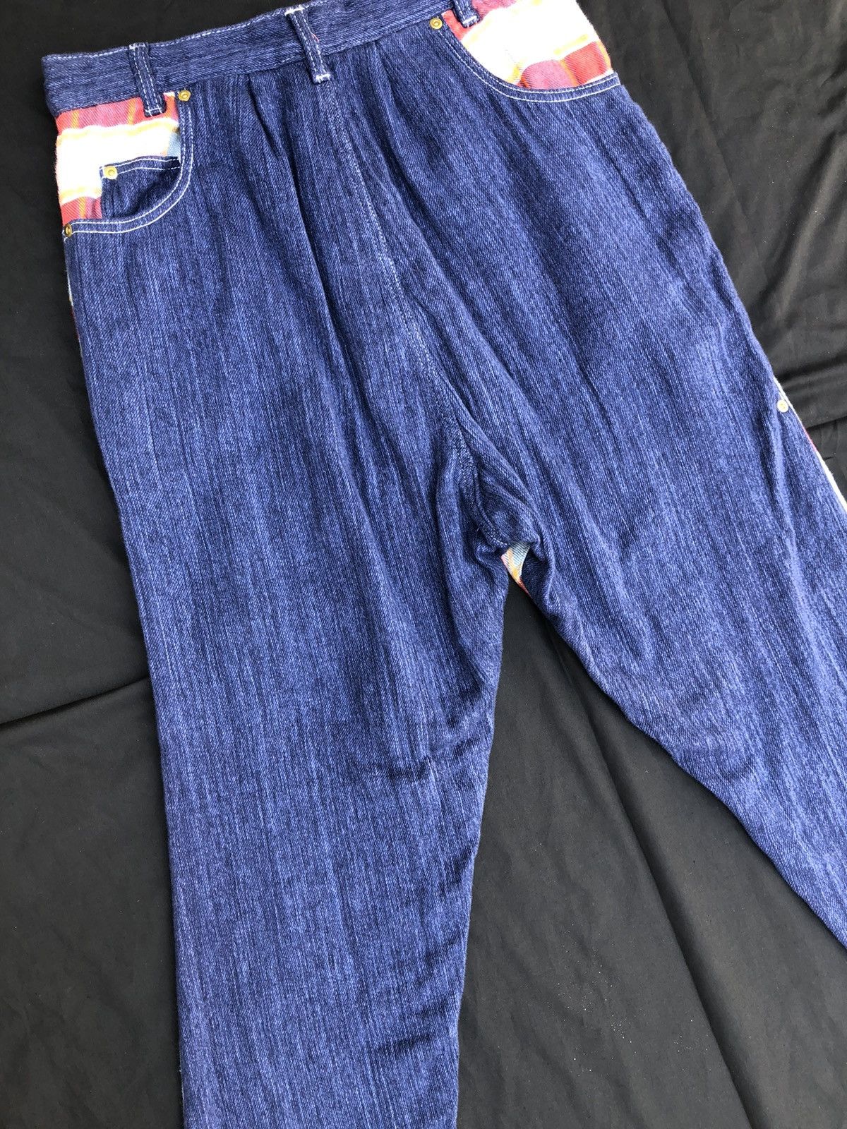 Issey Miyake Japanese Brand Mercibeaucoup Drop Crotch Tartan Plaid Size US 30 / EU 46 - 14 Thumbnail