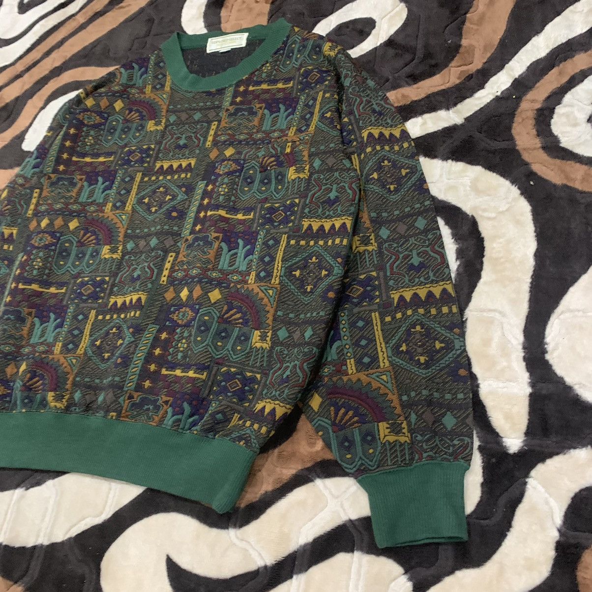 Native EDPLOUZ Vintag 90s Embroider Art Fullprint Pullover Sweater Size US M / EU 48-50 / 2 - 6 Thumbnail