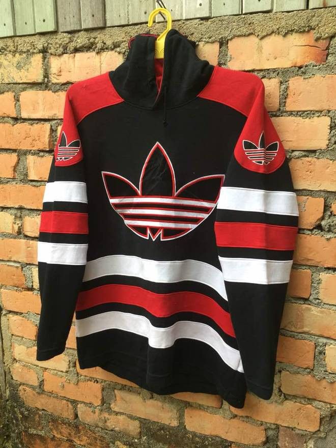 Adidas × Vintage Adidas Pullover Multicolour Sweater Hooded Medium Size Size US M / EU 48-50 / 2 - 3 Thumbnail