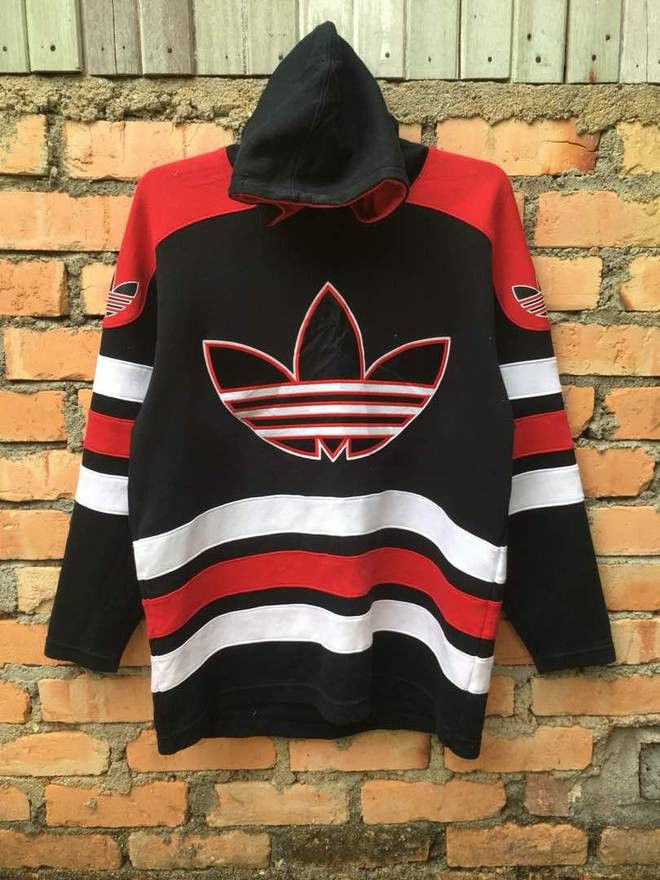 Adidas × Vintage Adidas Pullover Multicolour Sweater Hooded Medium Size Size US M / EU 48-50 / 2 - 2 Thumbnail