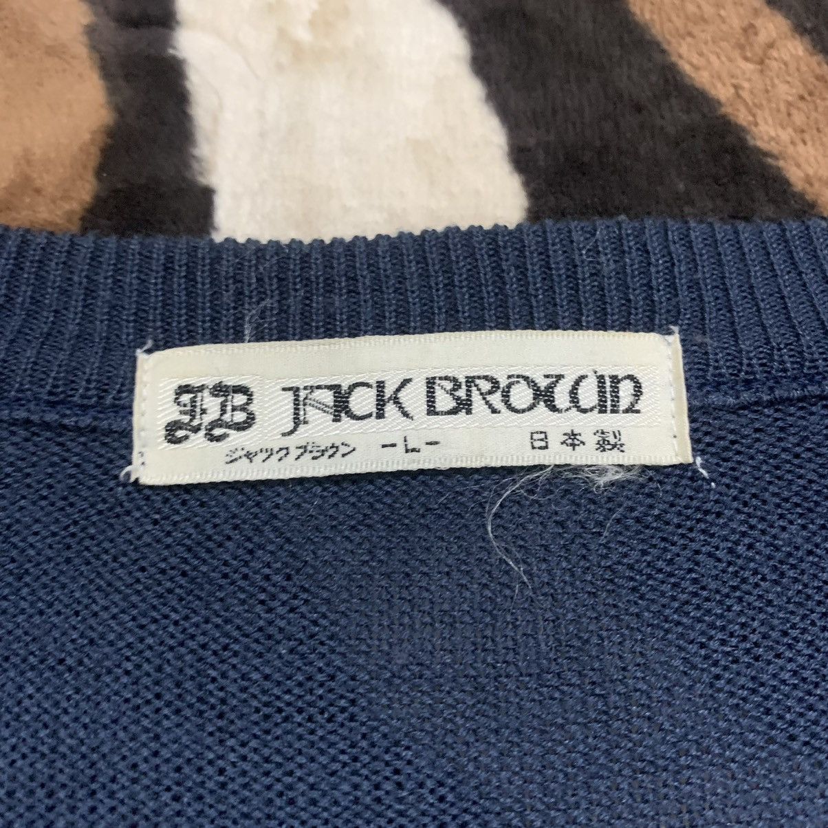 Aran Isles Knitwear × Japanese Brand 🟢JACK BROWN Vintage 80s Argyle Cable Knit Pullover Sweater Size US L / EU 52-54 / 3 - 14 Thumbnail