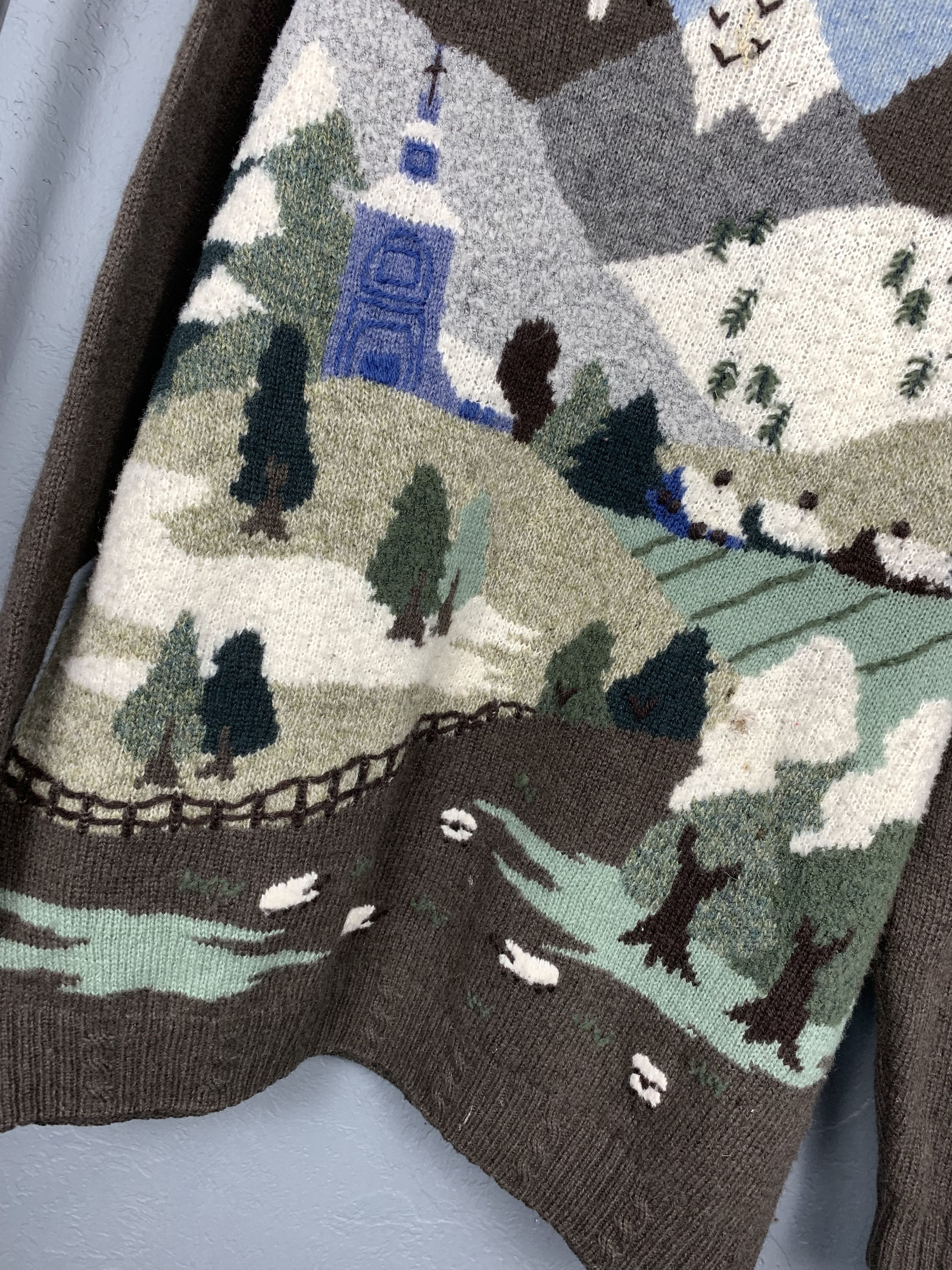Vintage Vintage Crewneck Grafic Print Oversized Sweater Art Size US L / EU 52-54 / 3 - 3 Thumbnail
