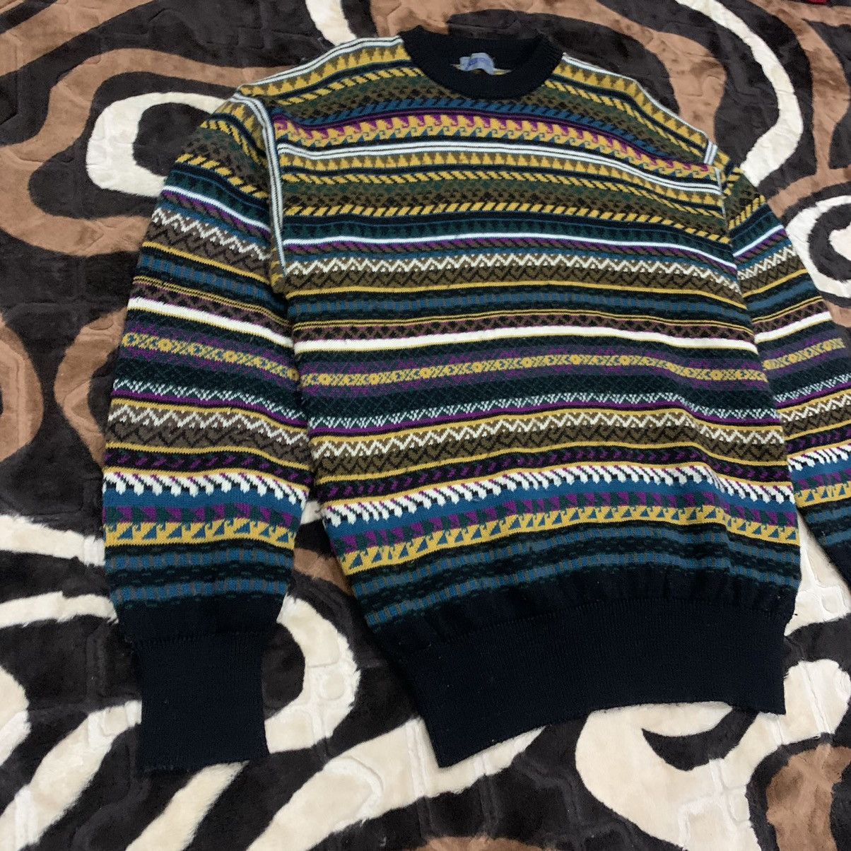 Aran Isles Knitwear × Kenzo KENZO Vintag 80s FairIsle Wool Knit Jumper Pullover Sweater Size US L / EU 52-54 / 3 - 5 Thumbnail