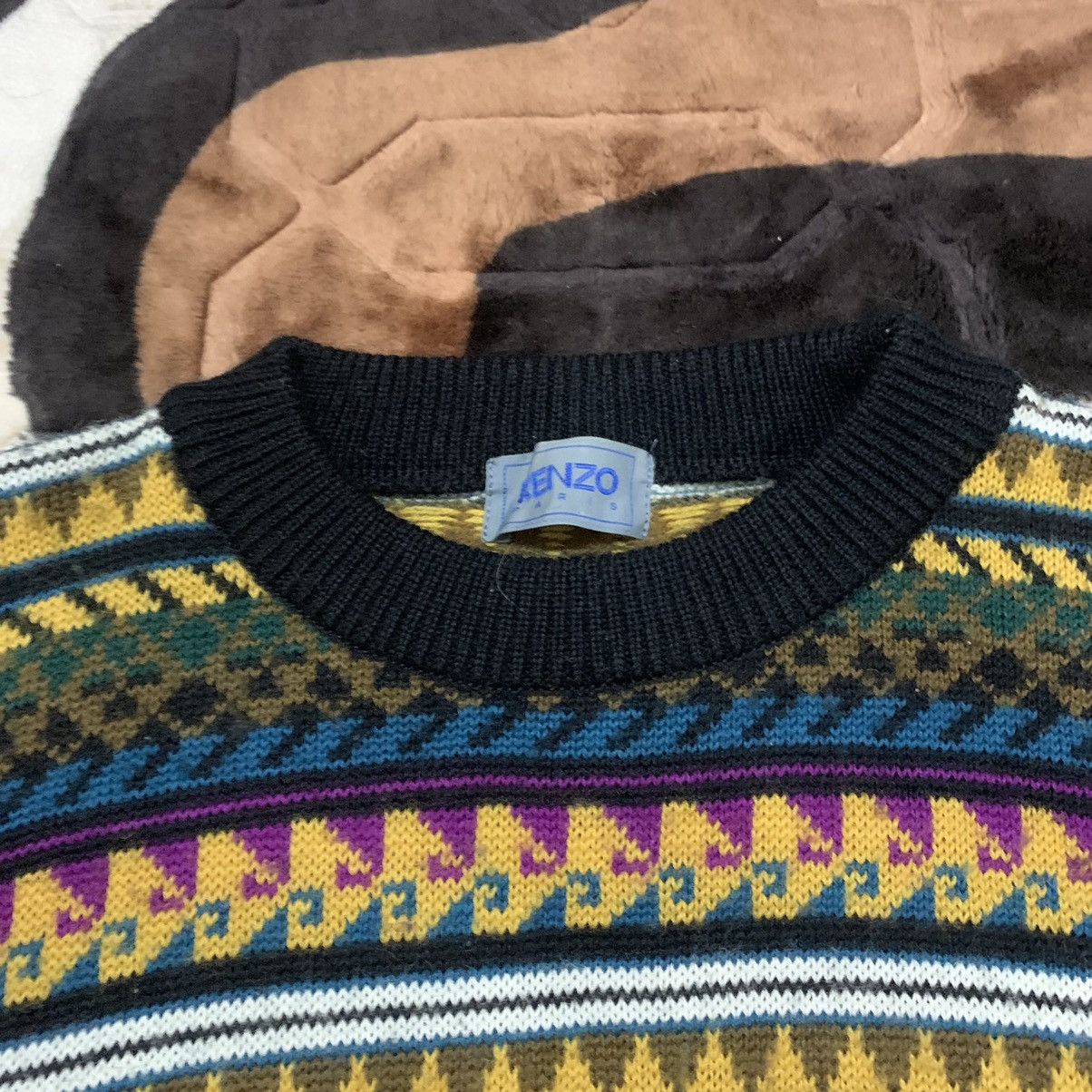 Aran Isles Knitwear × Kenzo KENZO Vintag 80s FairIsle Wool Knit Jumper Pullover Sweater Size US L / EU 52-54 / 3 - 10 Thumbnail