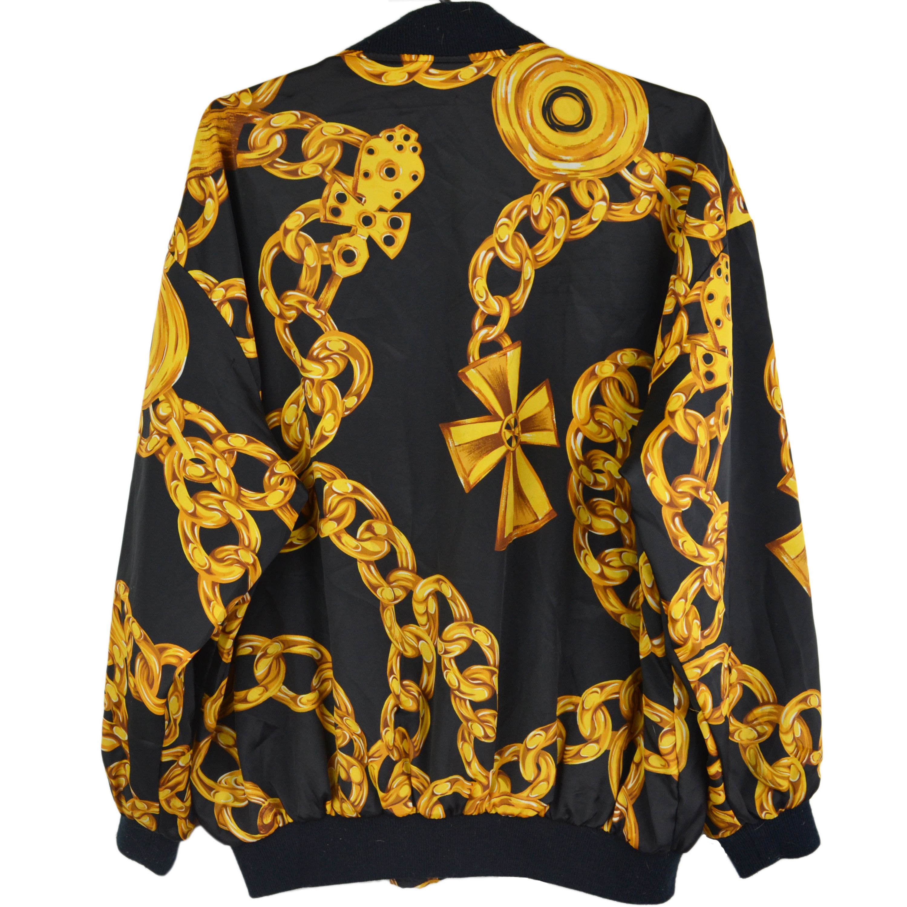 Chanel × Vintage Vintage 80s Bootleg Chanel Chains Print Satin