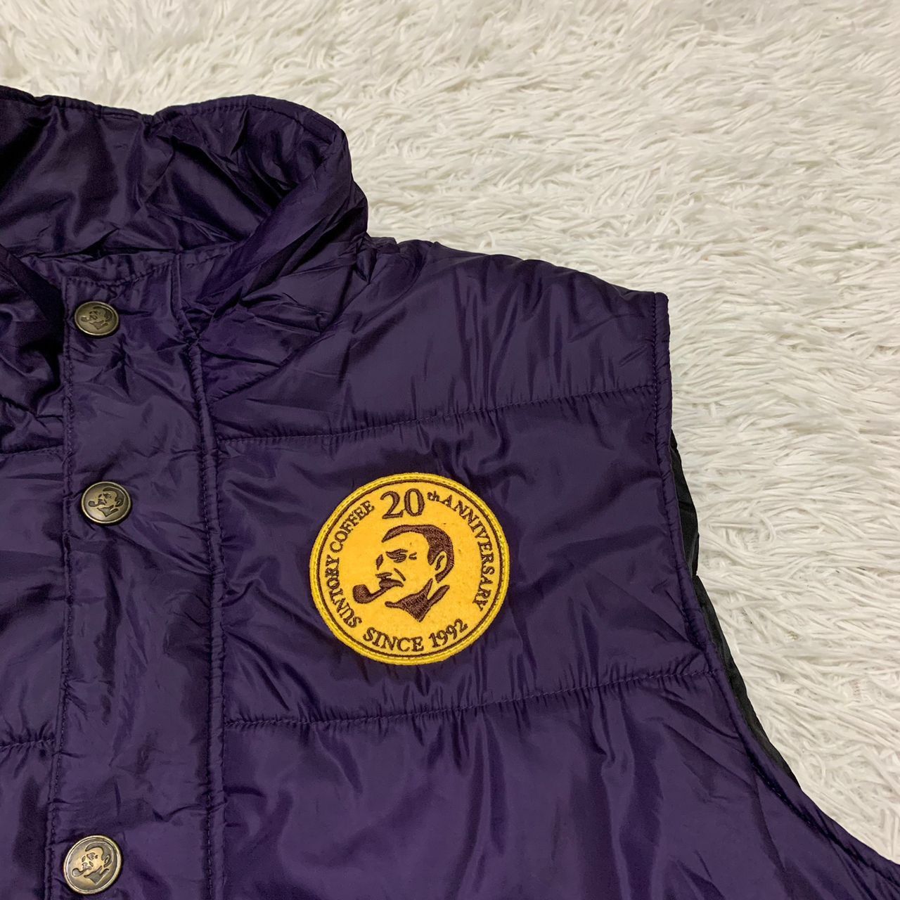 Japanese Brand Suntory coffee 20th Anniversary since 1992 thin puffer vest Size US L / EU 52-54 / 3 - 9 Thumbnail