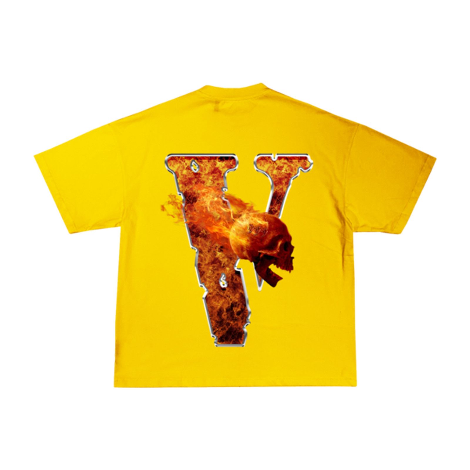 image of Vlone X Juice Wrld Inferno Tee in Yellow, Men's (Size Small)