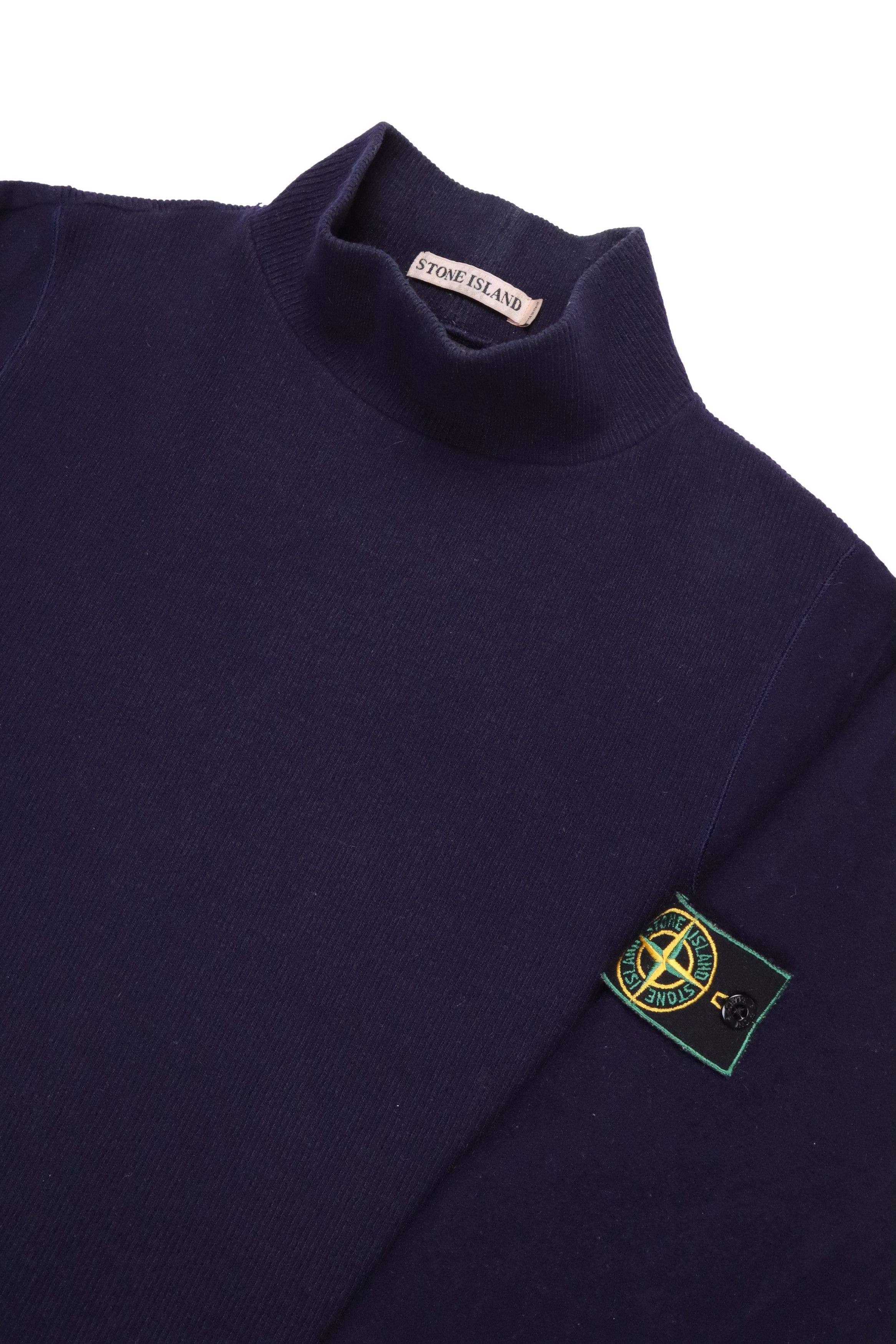 image of Massimo Osti x Stone Island Aw99 Stone Island Wool Turtleneck Sweater M in Black (Size Medium)