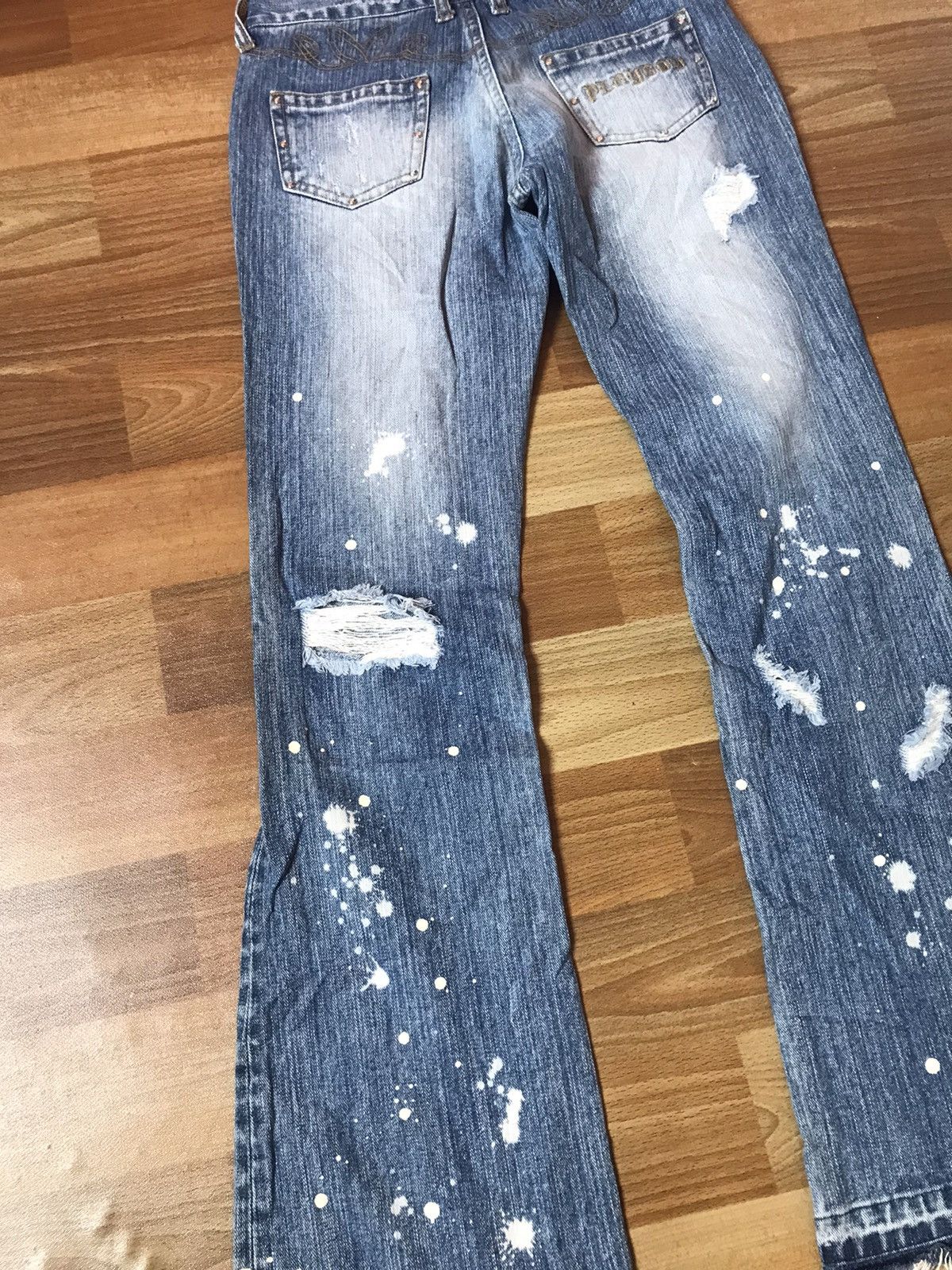 Japanese Brand ‼️PLAYBOY DISTRESSED DENIM BOOTCUT ‼️ Size 28" / US 6 / IT 42 - 8 Thumbnail