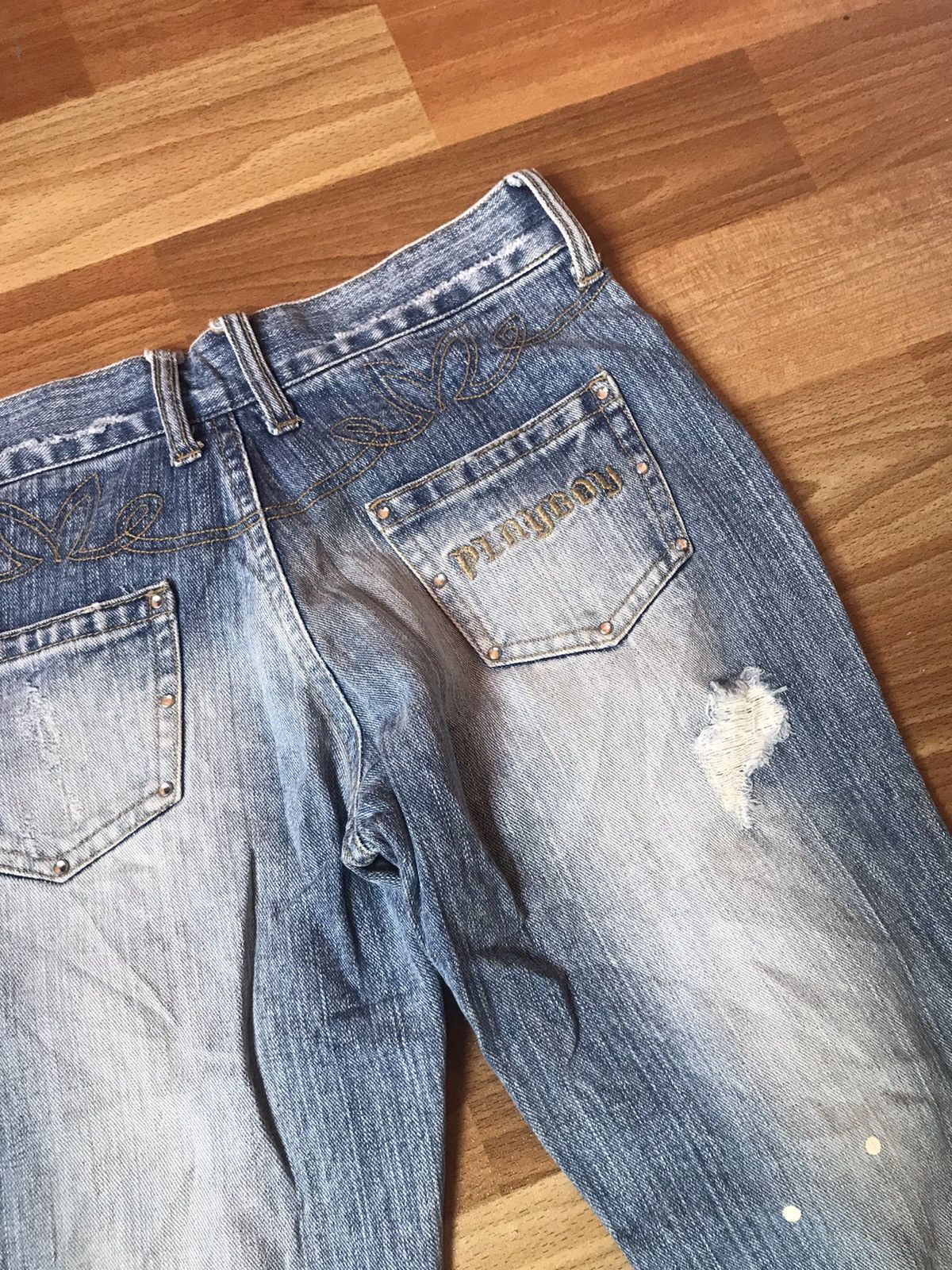 Japanese Brand ‼️PLAYBOY DISTRESSED DENIM BOOTCUT ‼️ Size 28" / US 6 / IT 42 - 9 Thumbnail