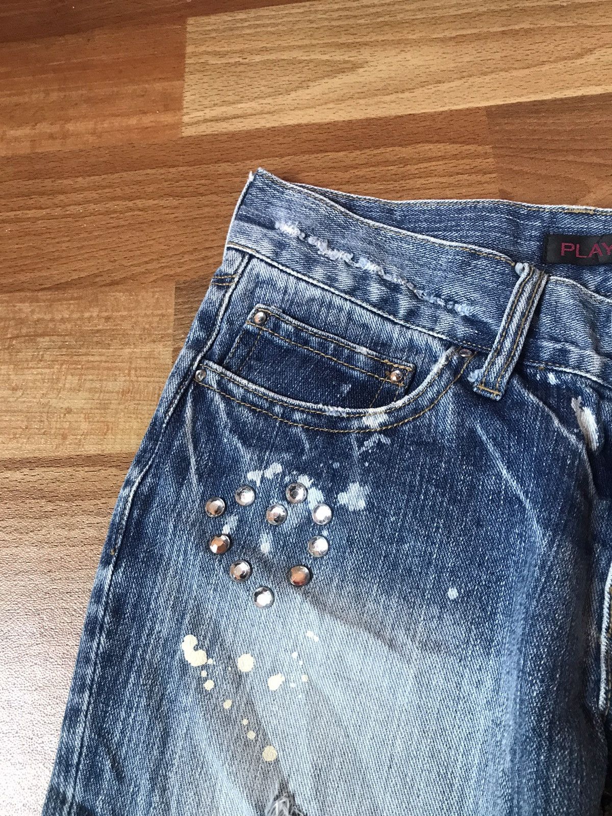 Japanese Brand ‼️PLAYBOY DISTRESSED DENIM BOOTCUT ‼️ Size 28" / US 6 / IT 42 - 4 Thumbnail