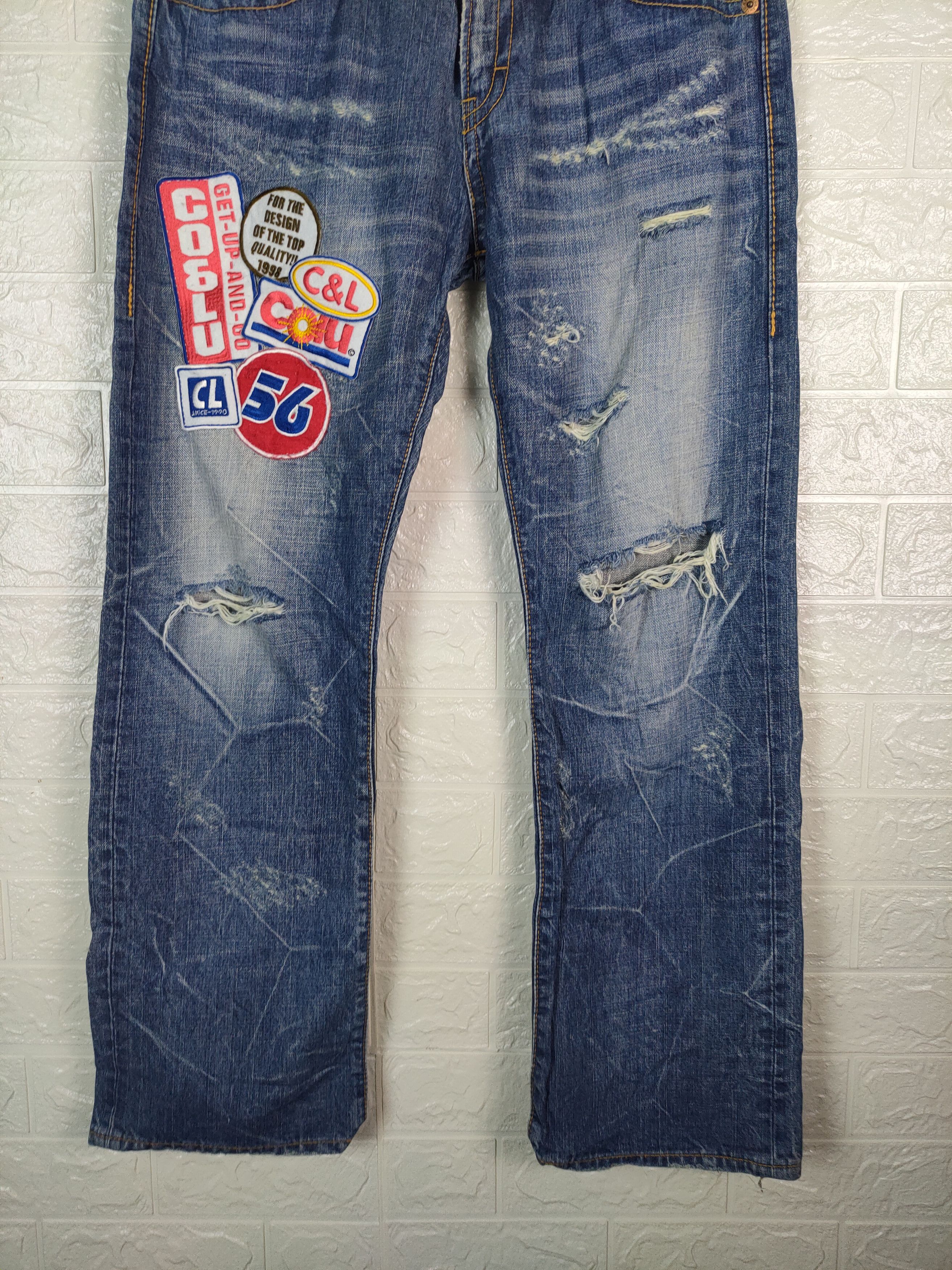 Other 💥Japanese Ca & Lu Patches Distreesed Denim Pants #0837 DP💥 Size US 31 - 3 Thumbnail