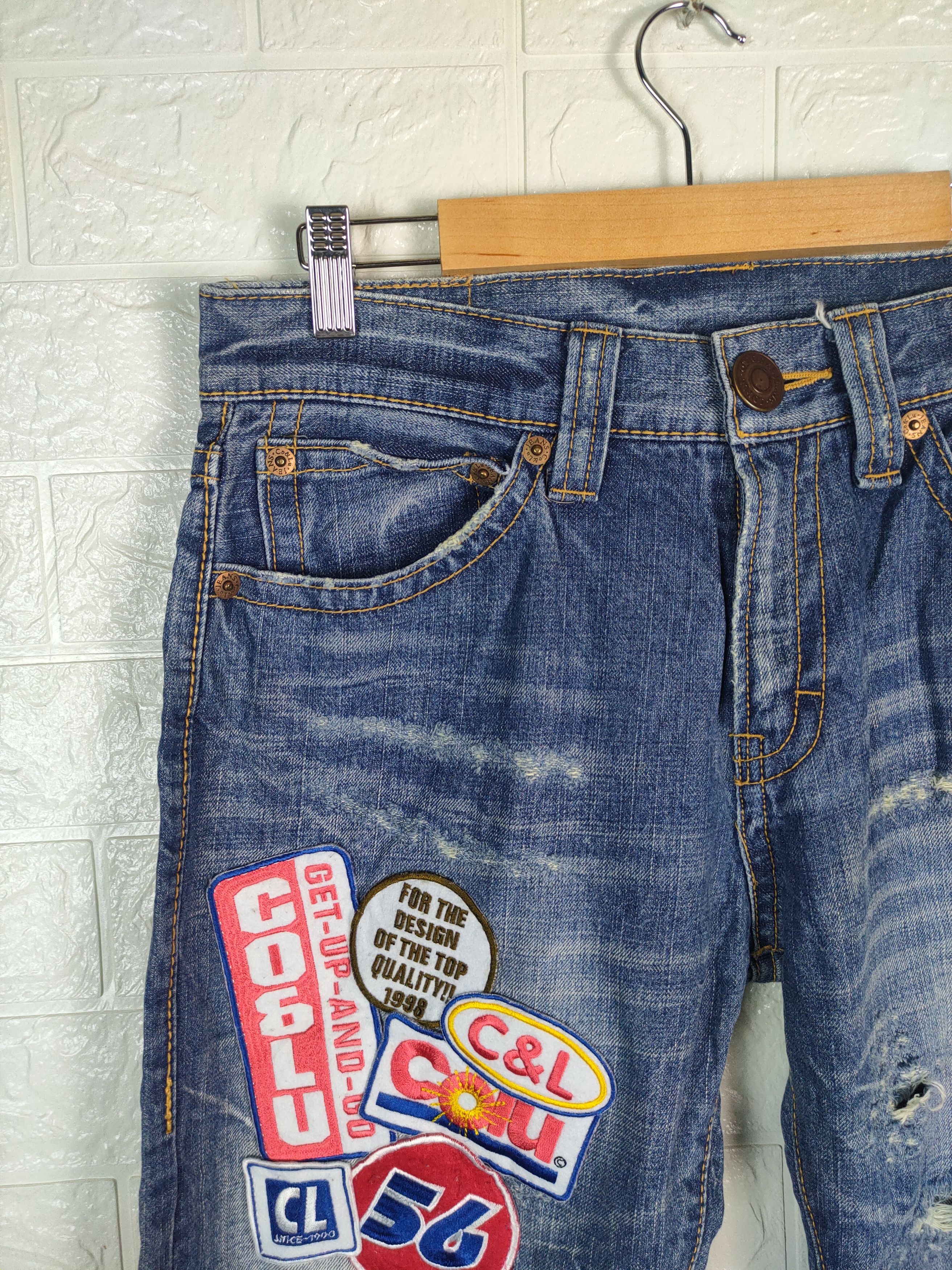 Other 💥Japanese Ca & Lu Patches Distreesed Denim Pants #0837 DP💥 Size US 31 - 7 Thumbnail