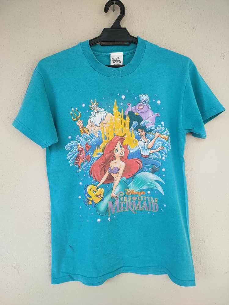 image of Vintage Disney The Little Mermaid in Blue, Men's (Size Small)