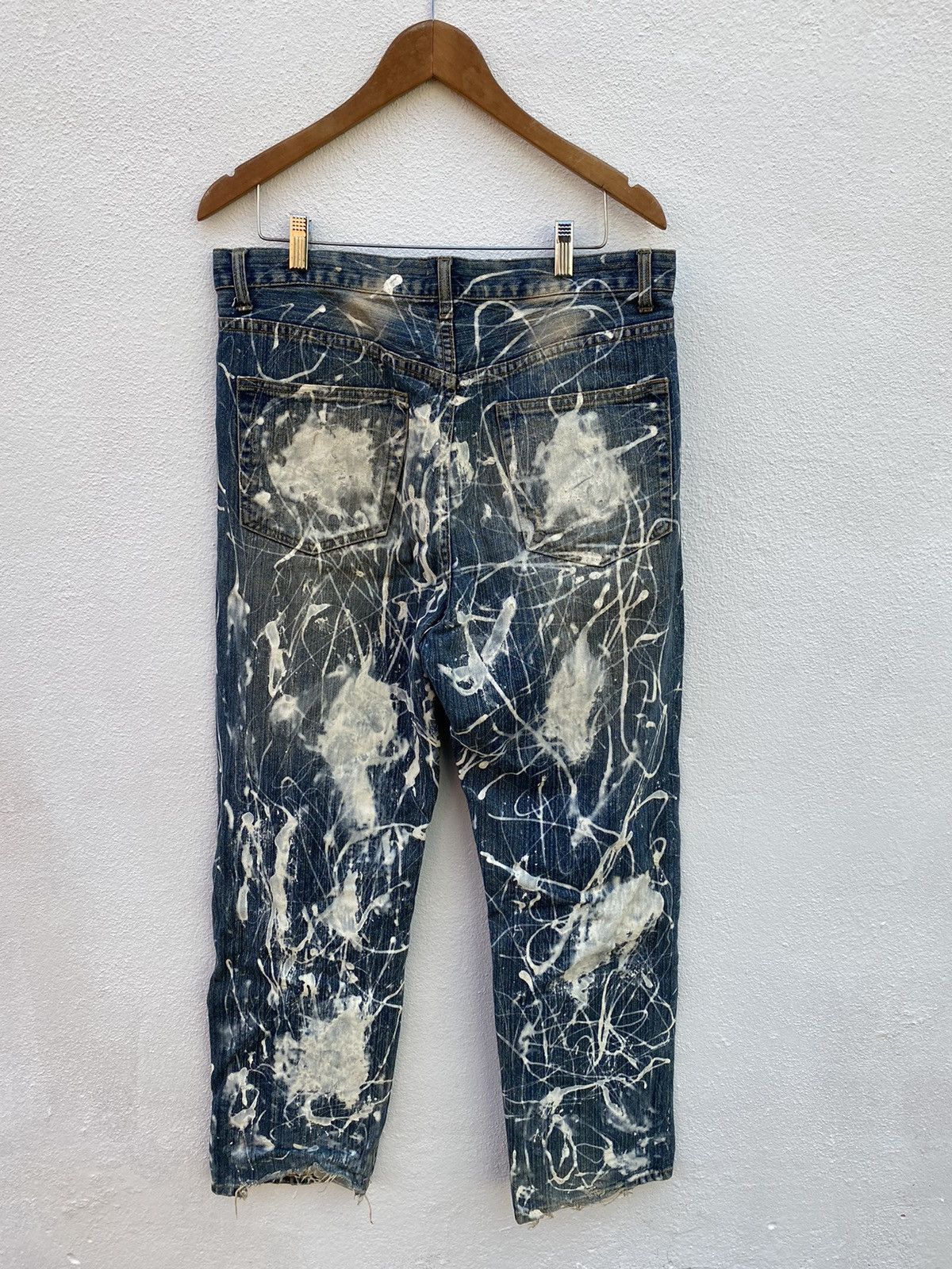 Japanese Brand Custom X Painter Distressed All over Jeans Size US 35 - 2 Thumbnail